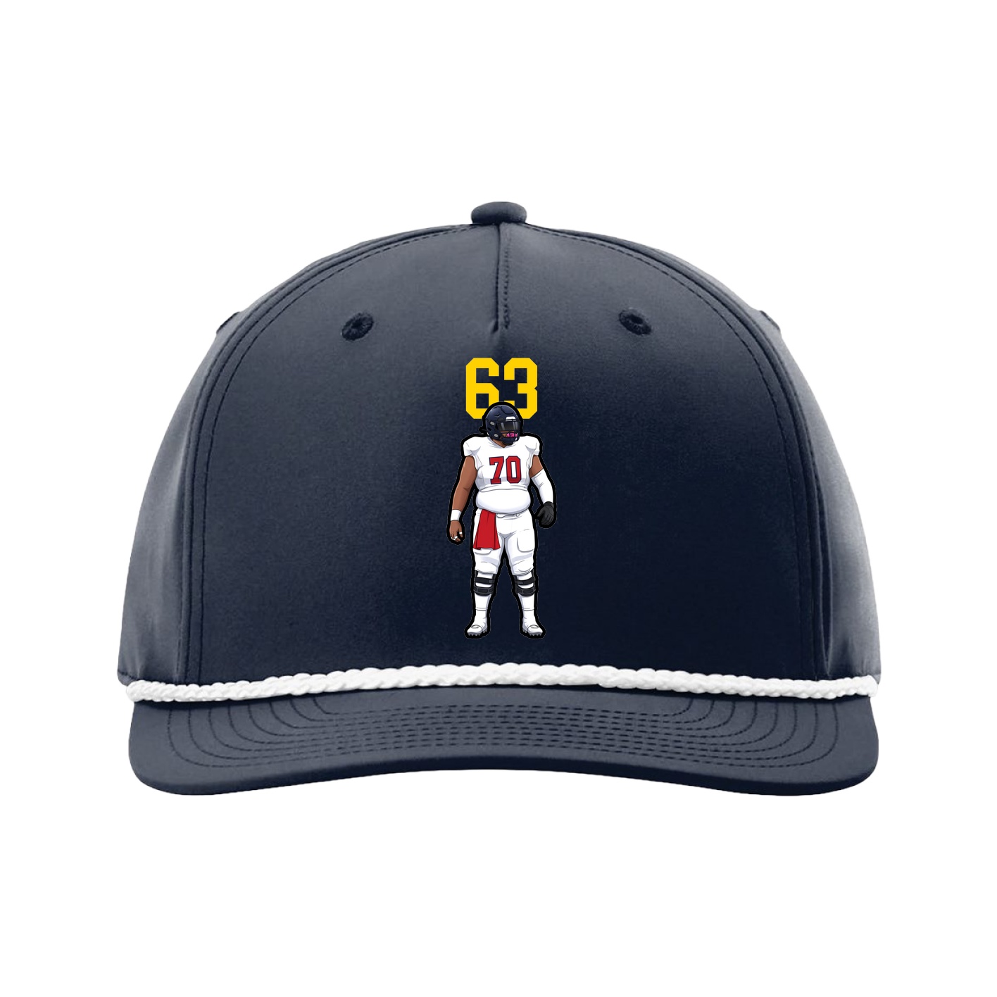 Five-Panel Classic Rope Cap — Number Top in Navy