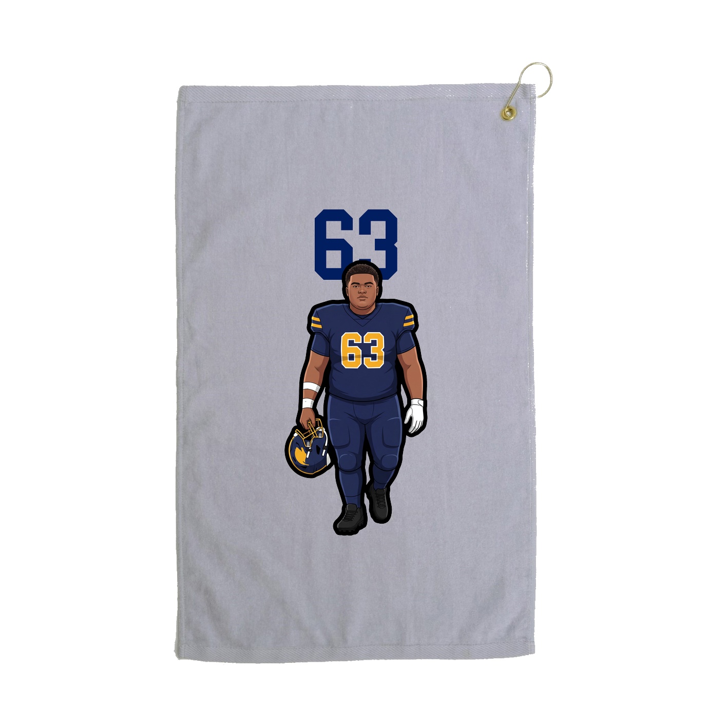 Golf Towel — Number Top in Grey