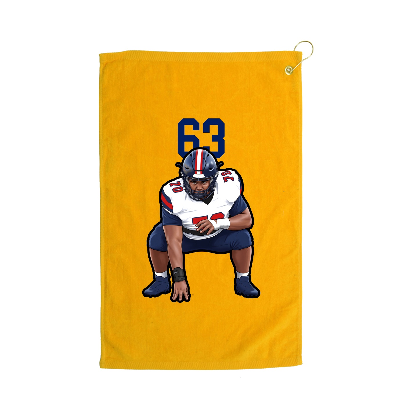 Golf Towel — Number Top in Gold