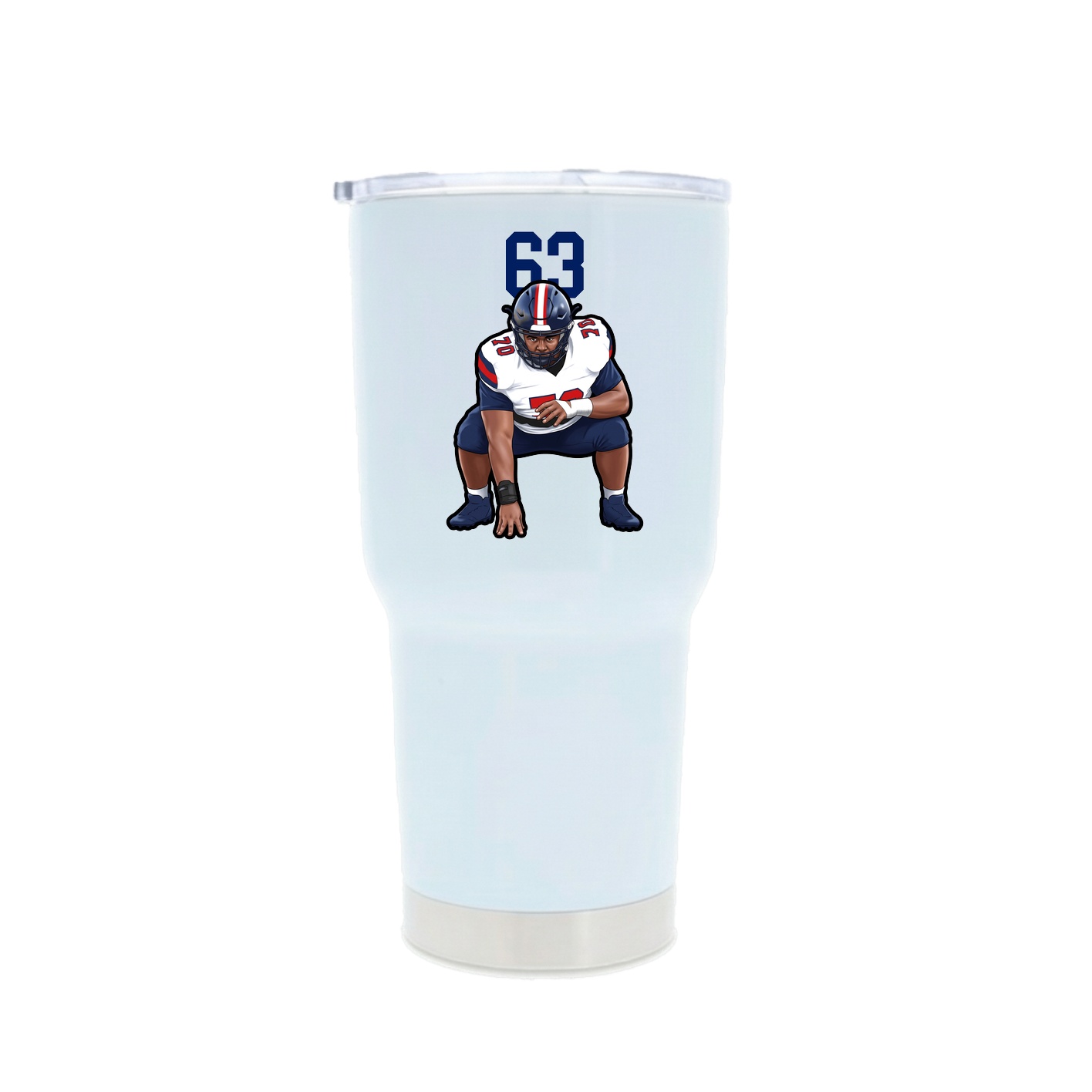 30oz Stainless Steel Tumbler — Number Top in White