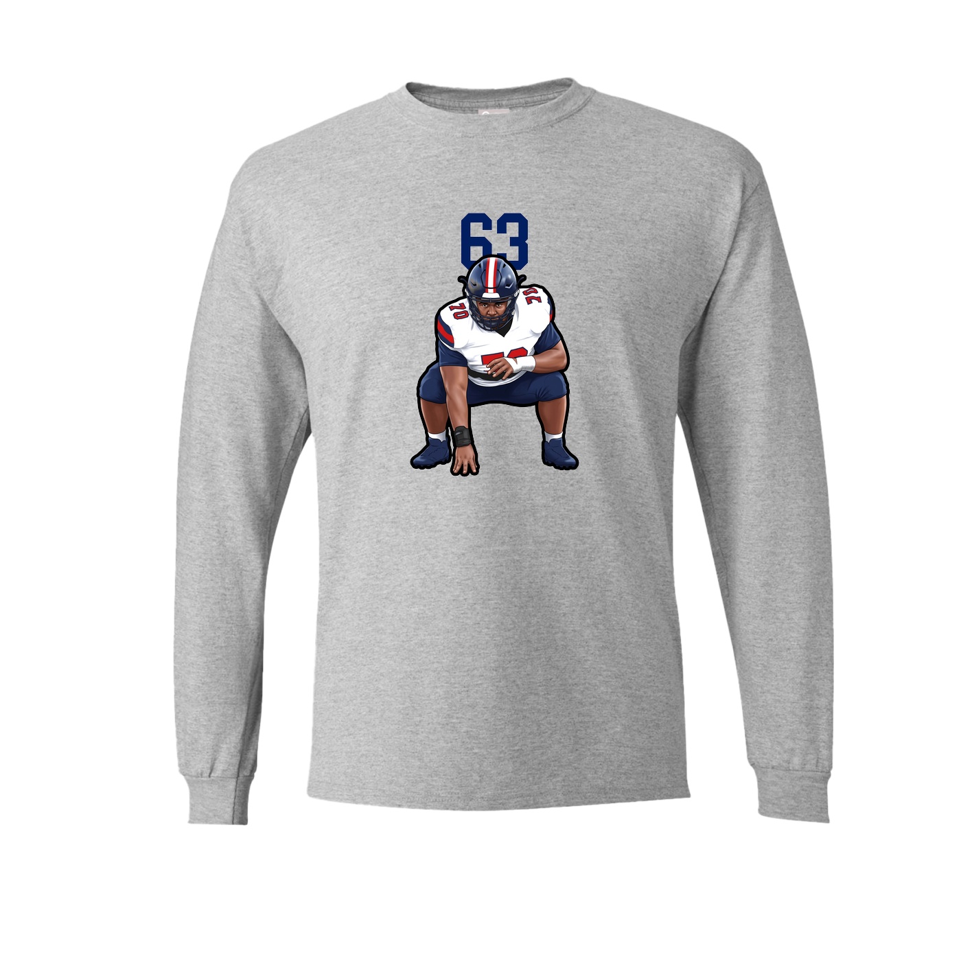 Long Sleeve Tee — Number Top in Grey