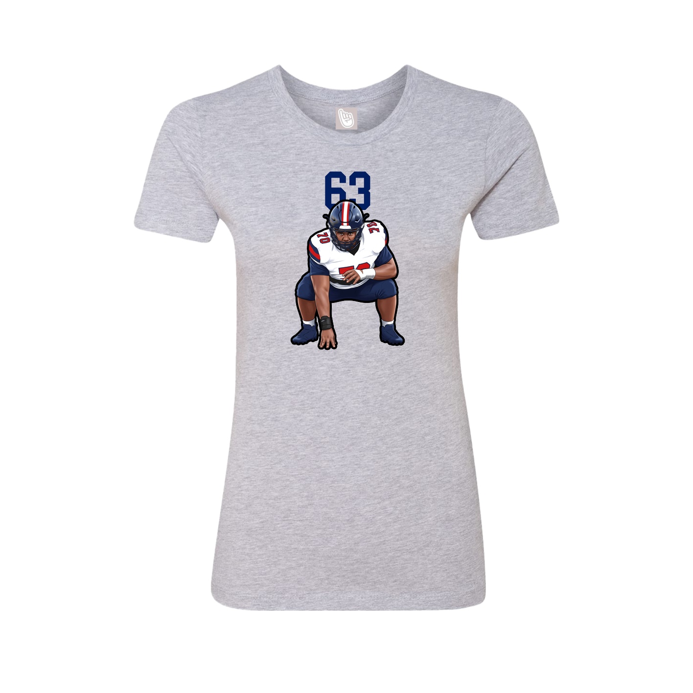 Fitted Women's Tee — Number Top in Grey