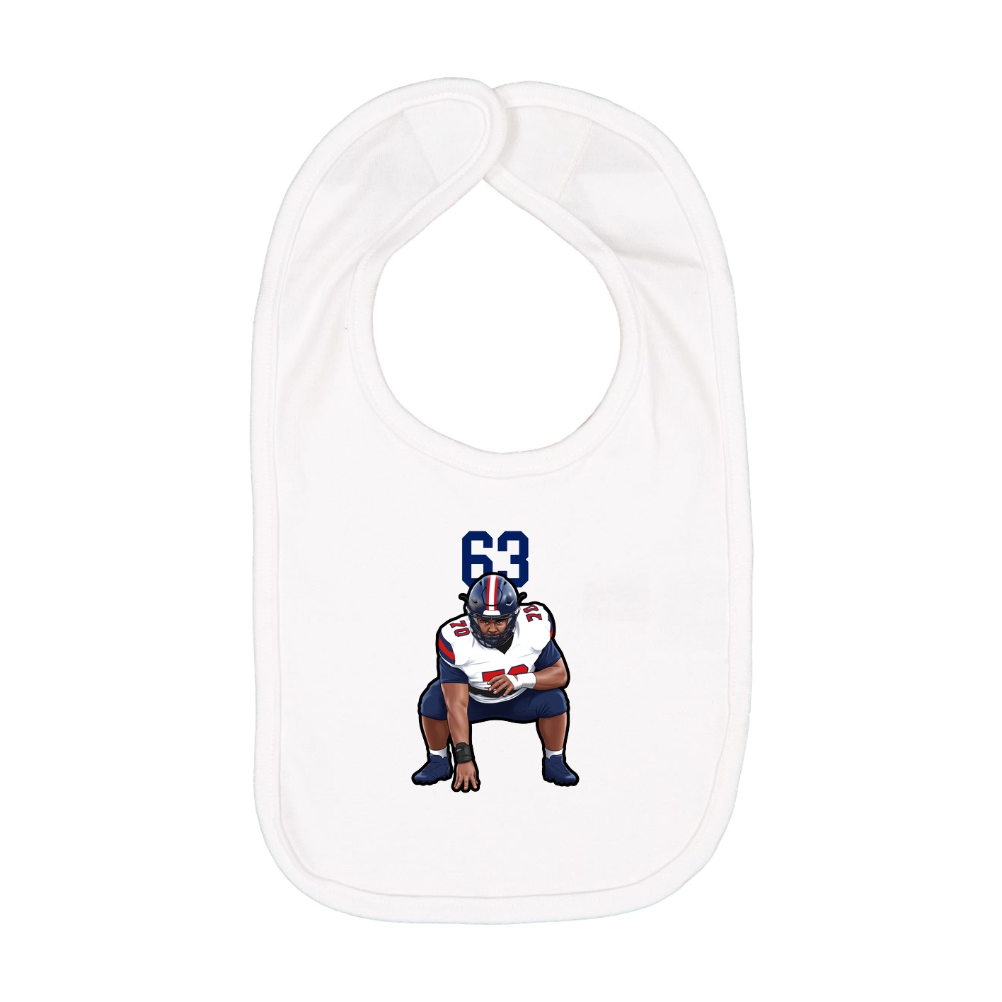 Infant Bib — Number Top in White