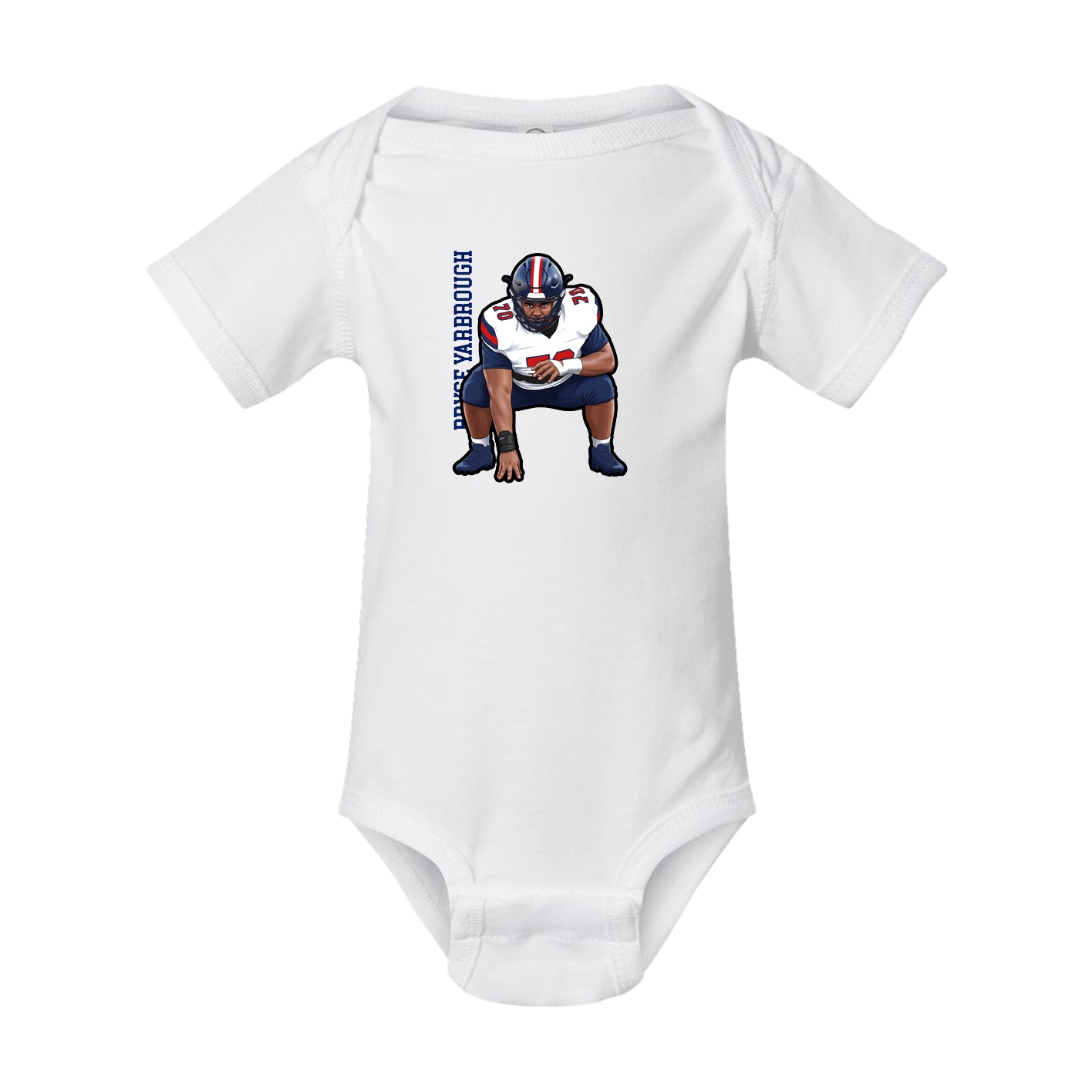 Baby Onesie — Name Vertical in White