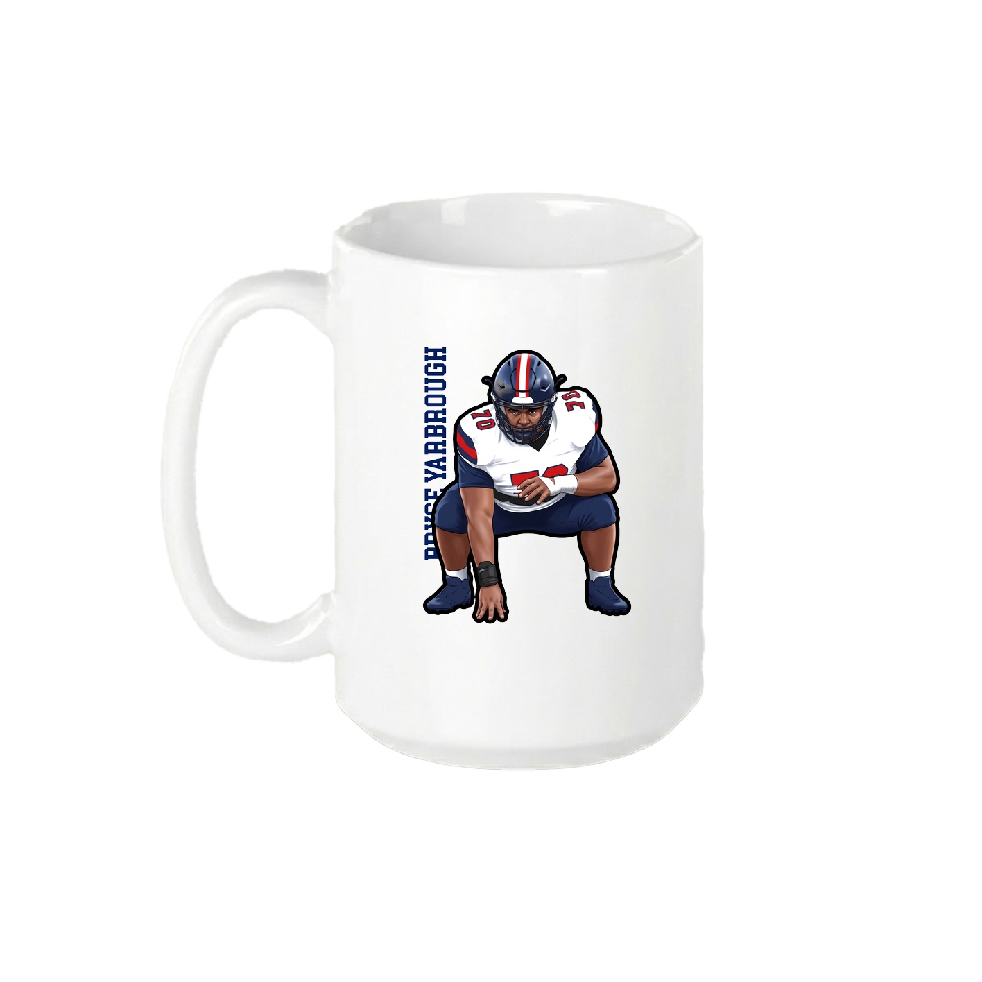 15oz Coffee Mug — Name Vertical in White