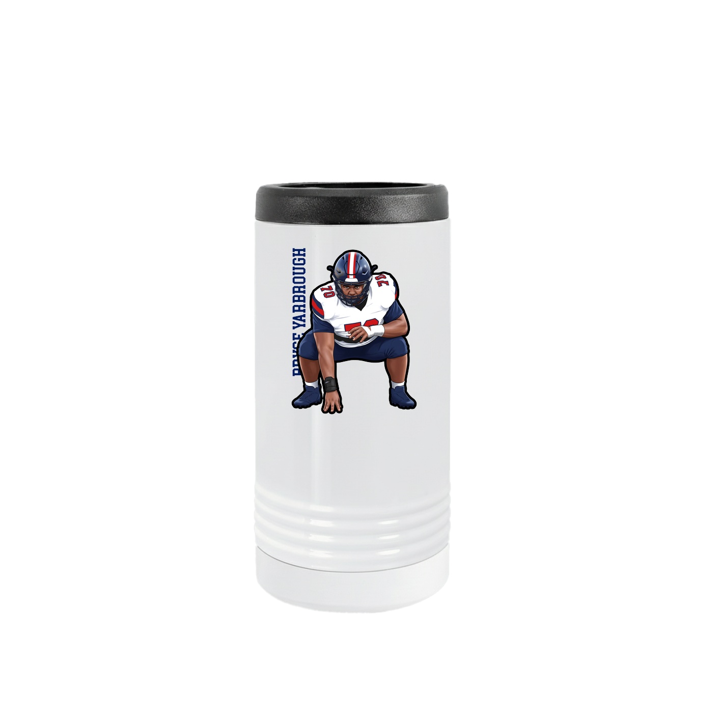Slim Beverage Holder — Name Vertical in White