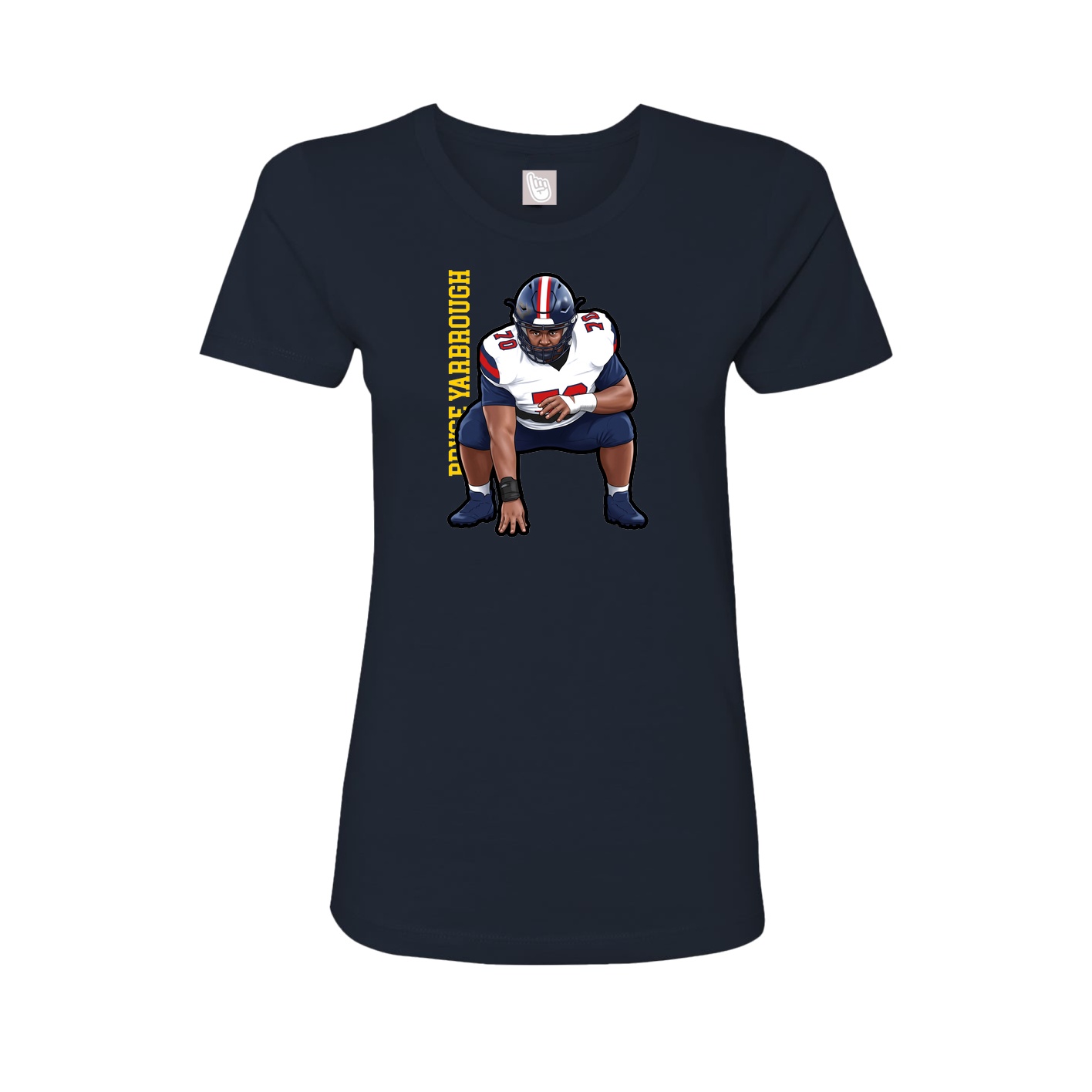Fitted Women's Tee — Name Vertical in Navy