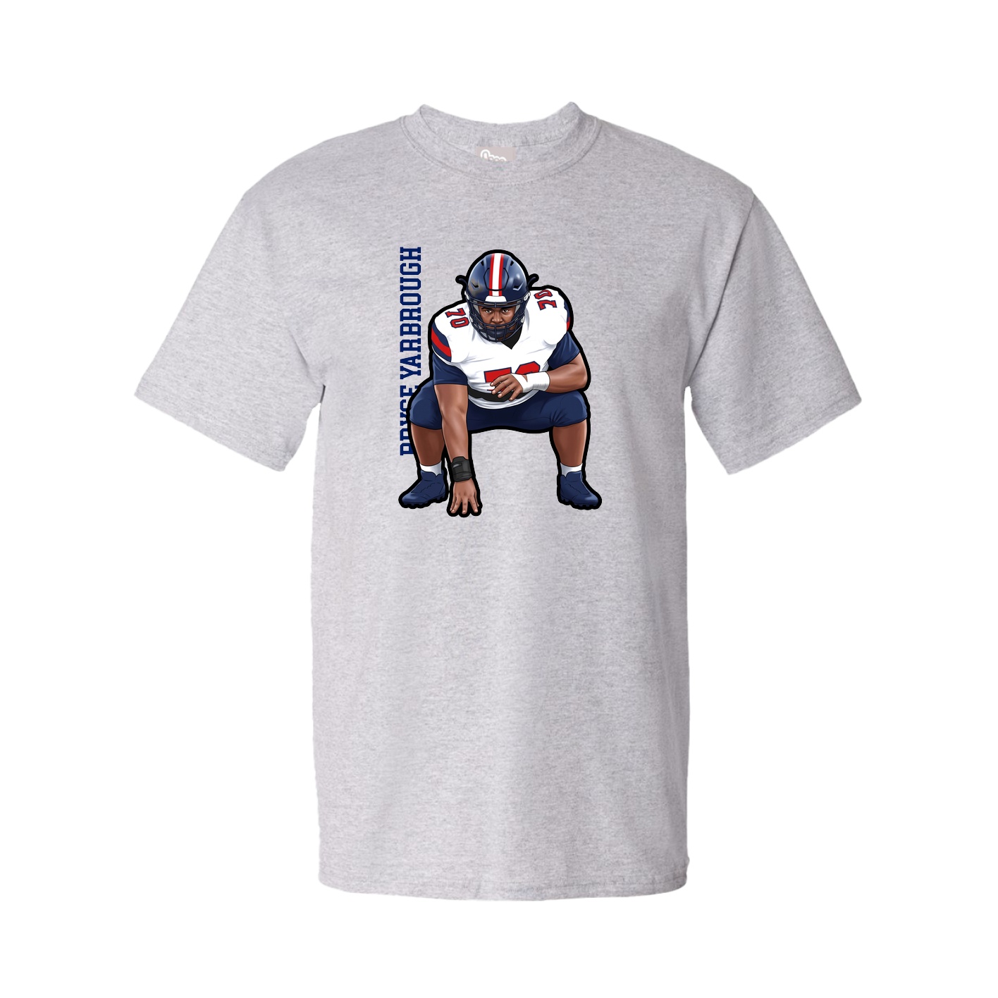 Youth Tee — Name Vertical in Grey