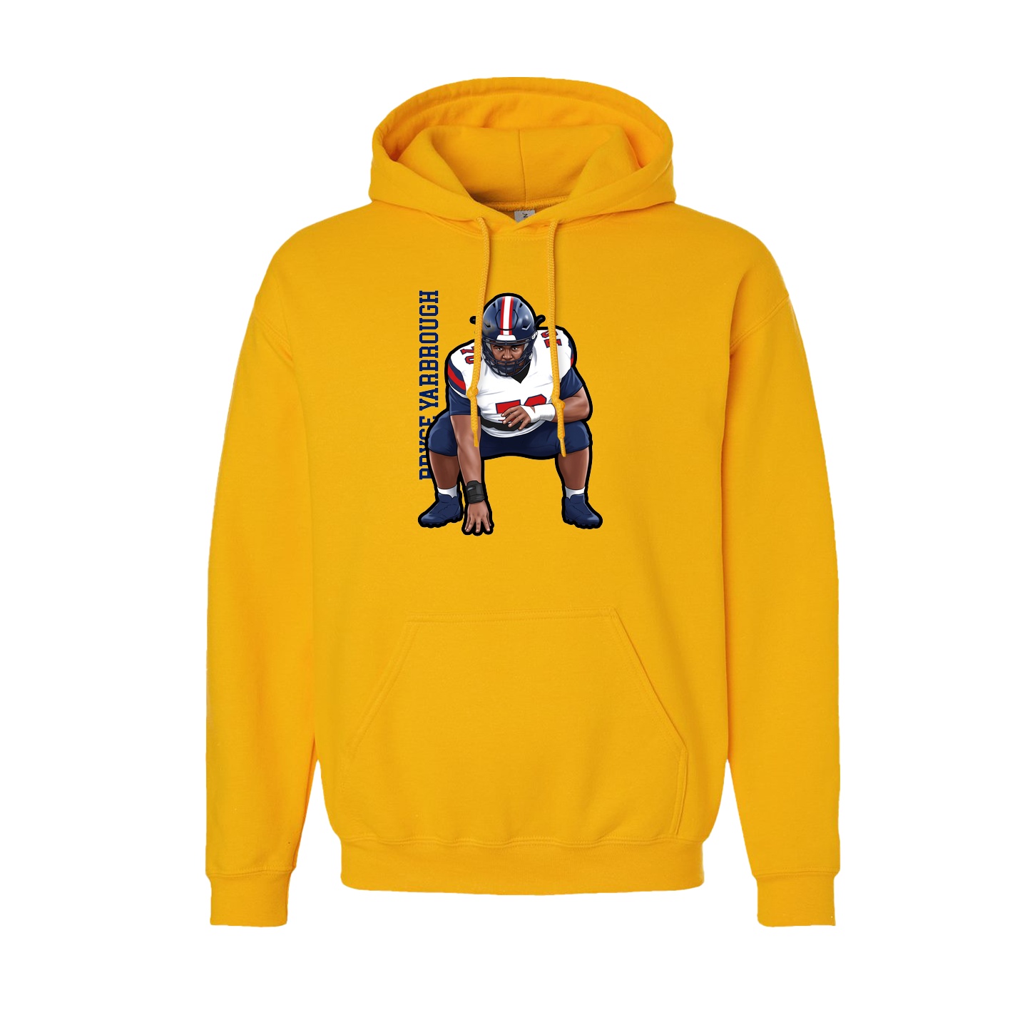 Hoodie — Name Vertical in Gold