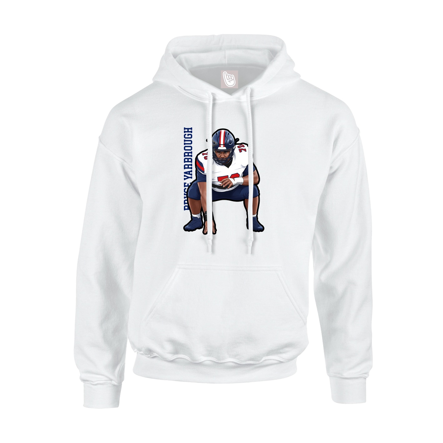 Youth Hoodie — Name Vertical in White