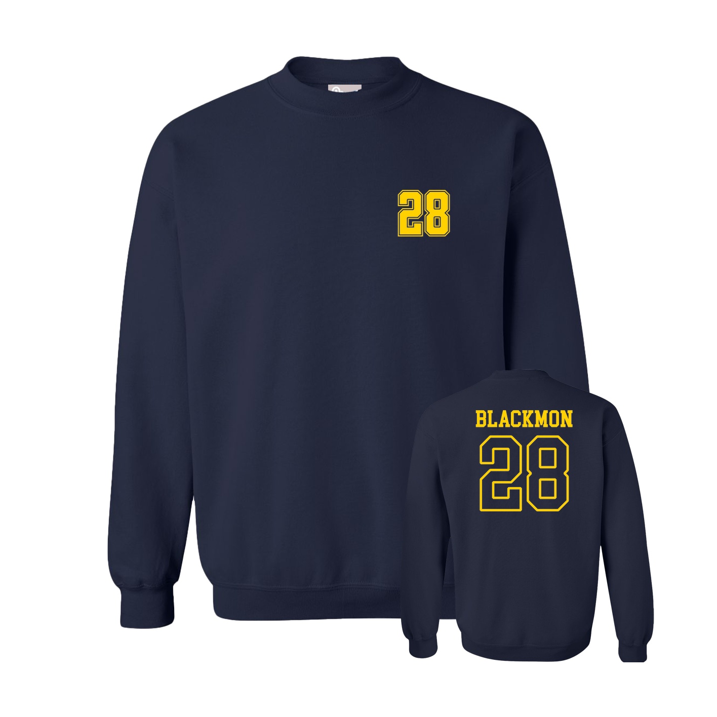 Fleece Crew — Chest Back in Navy