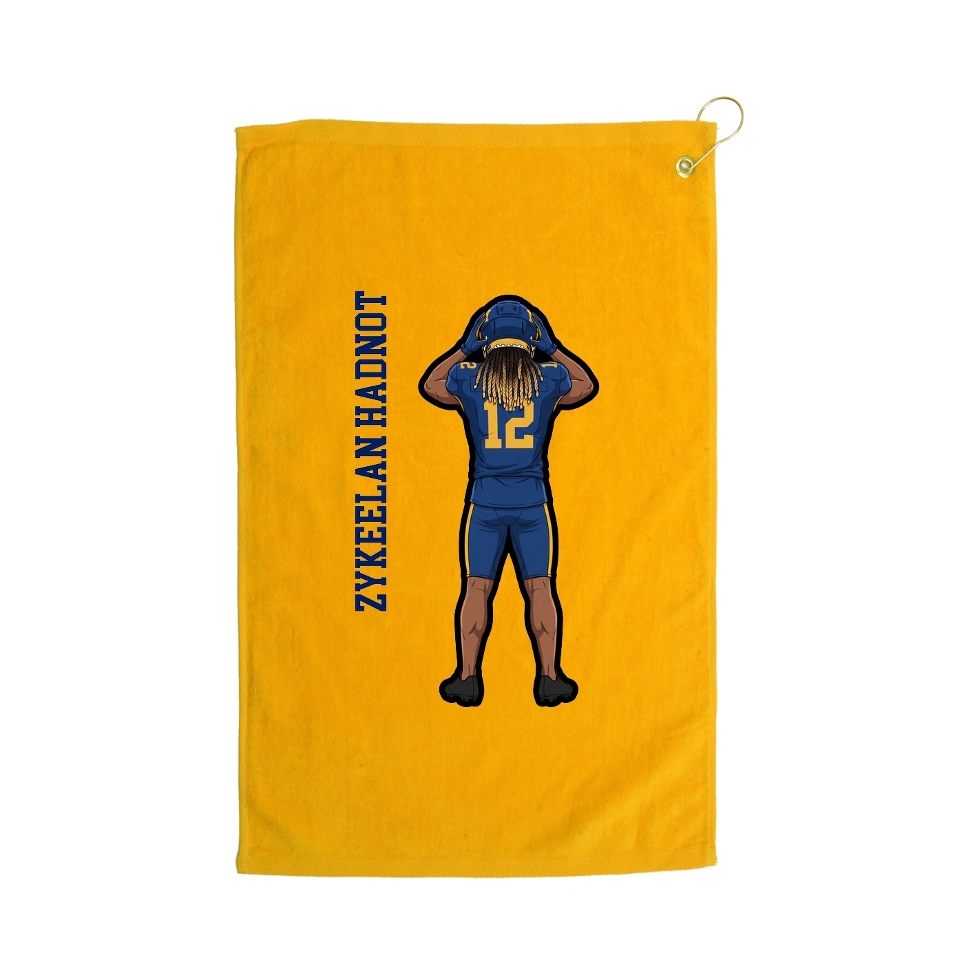 Golf Towel — Name Vertical in Gold