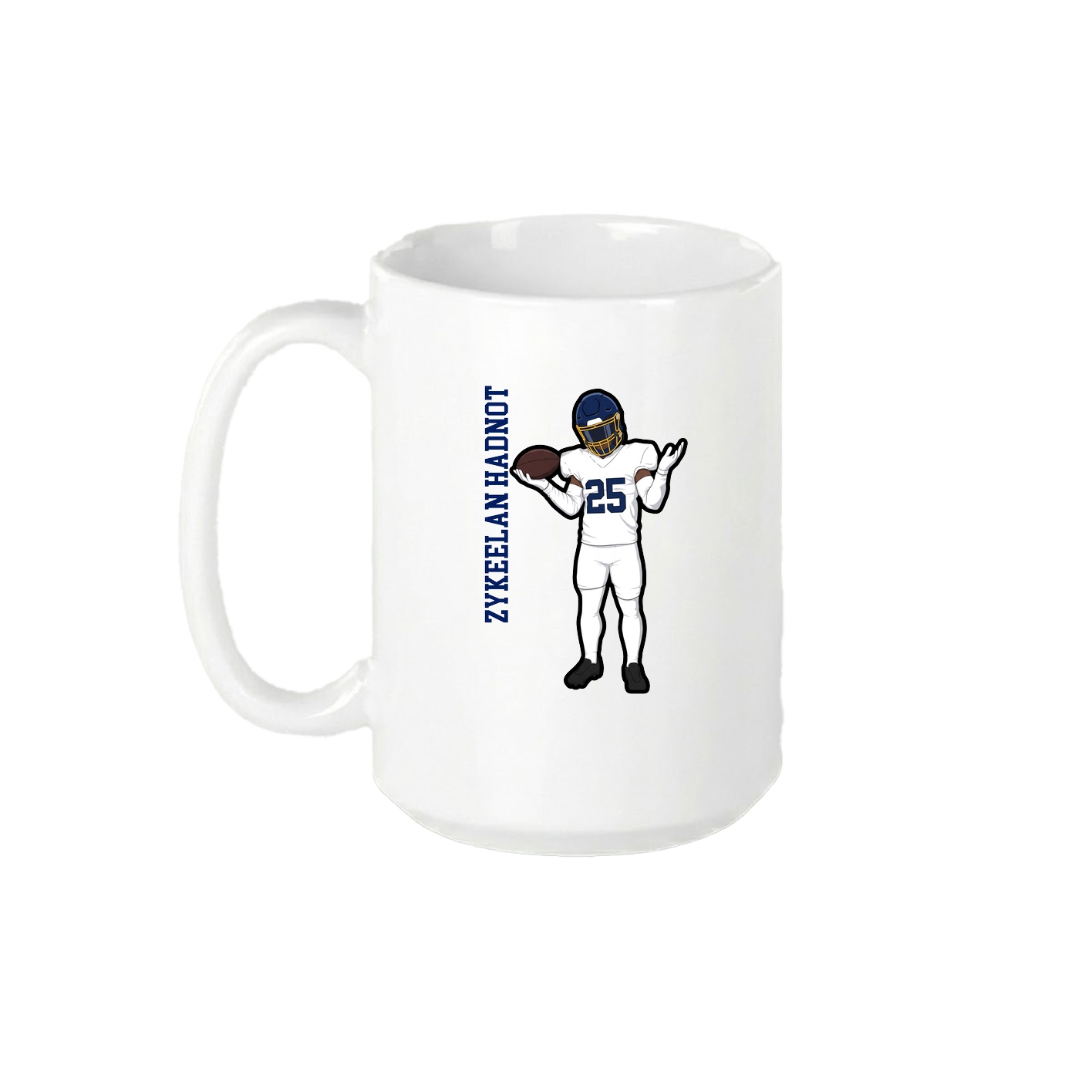15oz Coffee Mug — Name Vertical in White