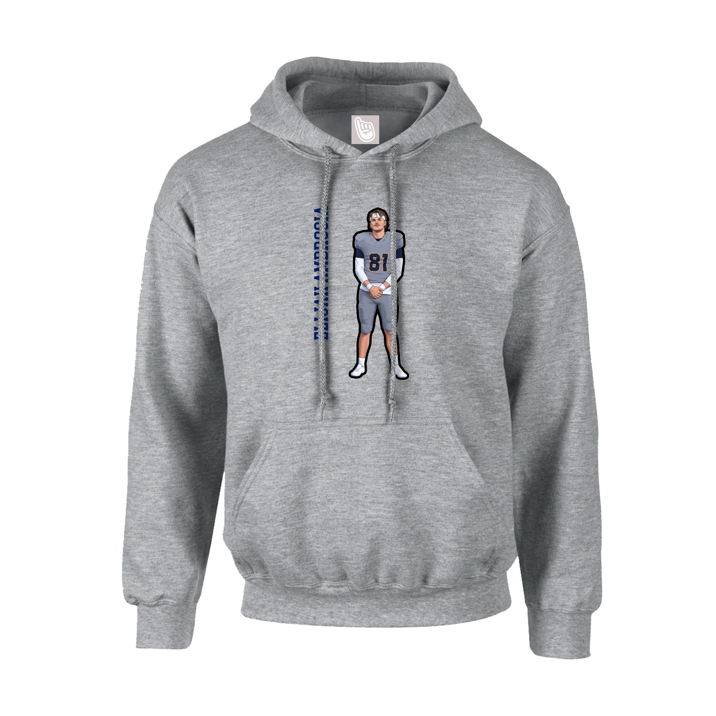 Hoodie — Name Vertical in Grey