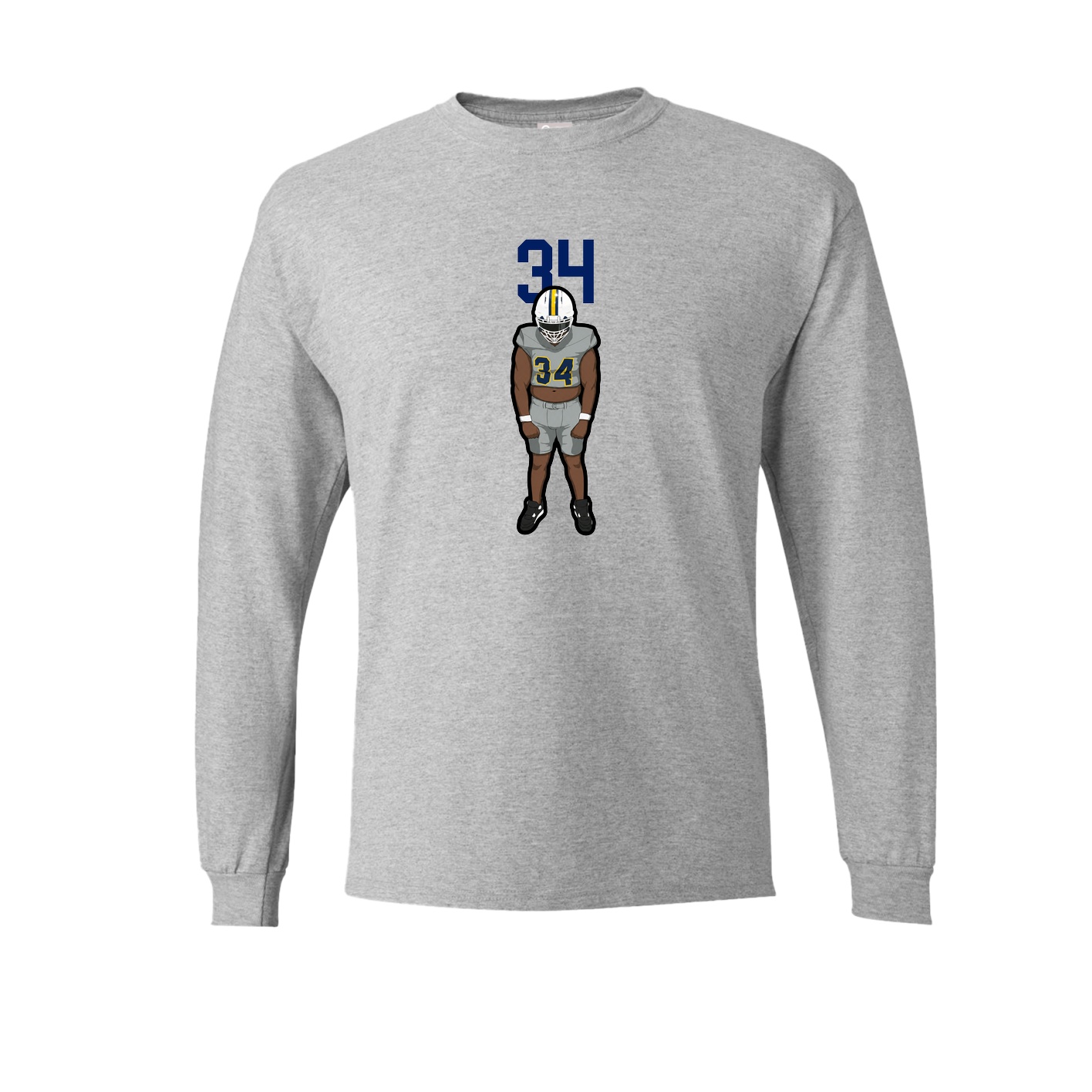 Long Sleeve Tee — Number Top in Grey
