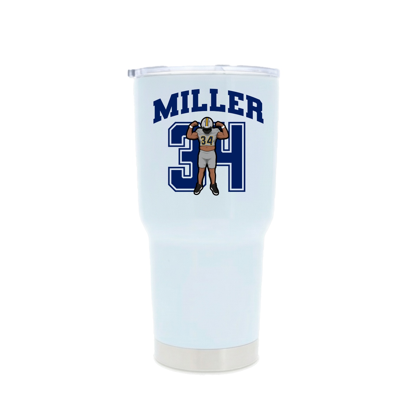 30oz Stainless Steel Tumbler — Number in White