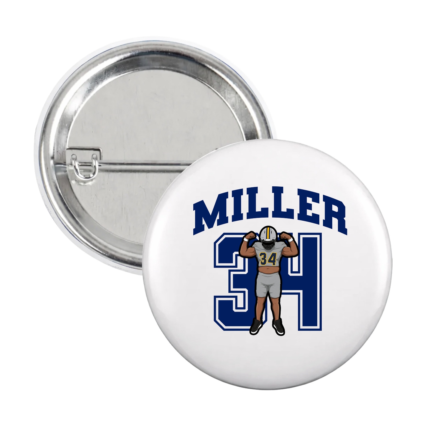 Game Day Button — Number in White