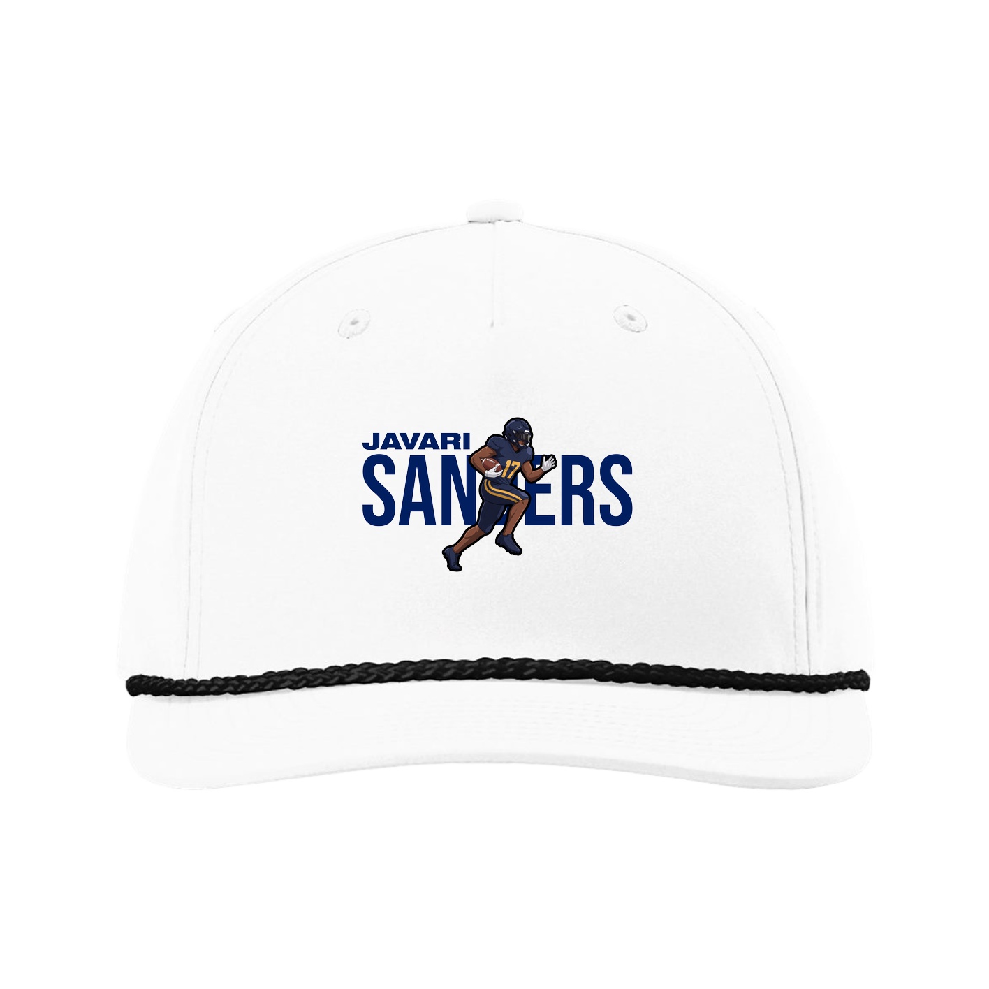 Five-Panel Classic Rope Cap — Player Name in White
