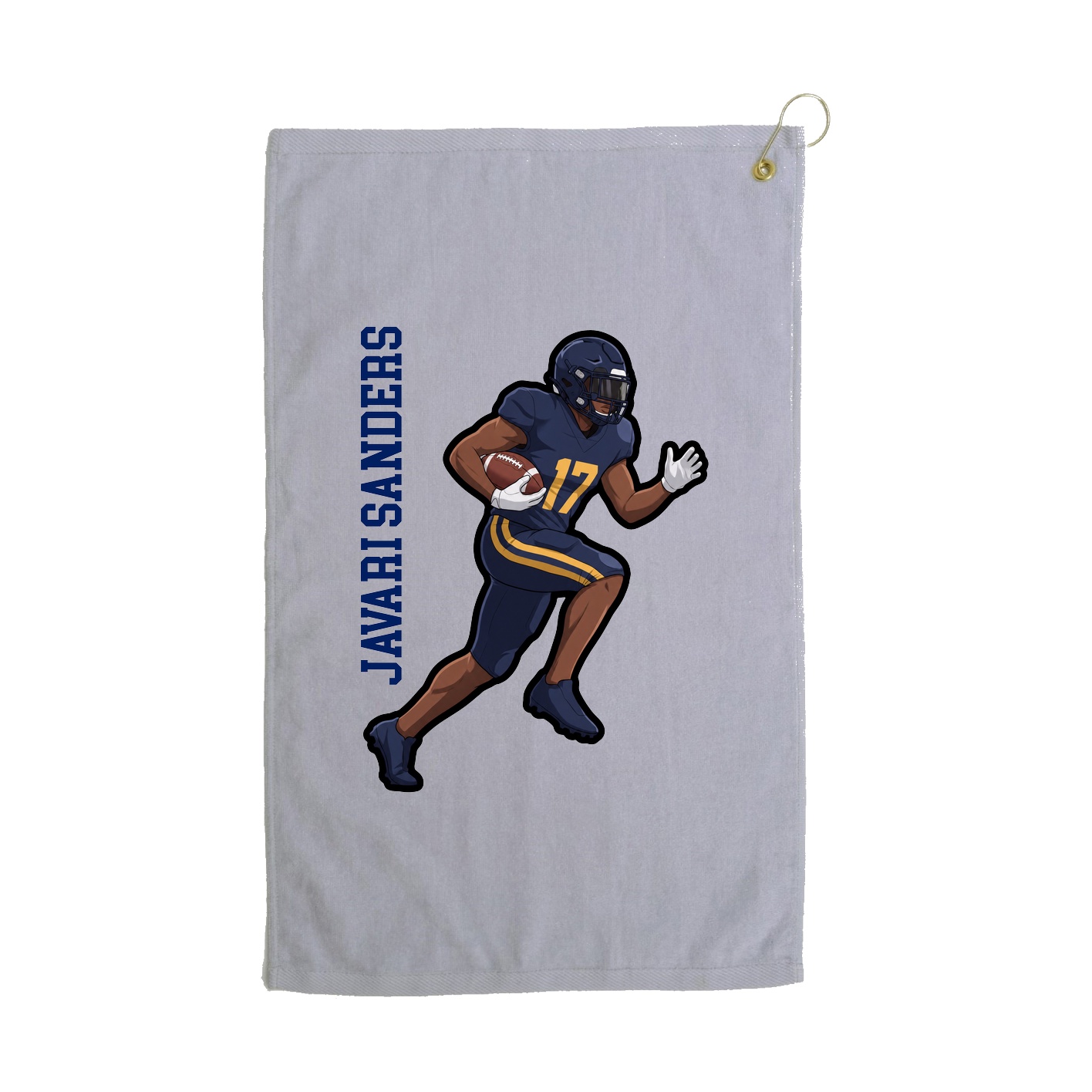 Golf Towel — Name Vertical in Grey