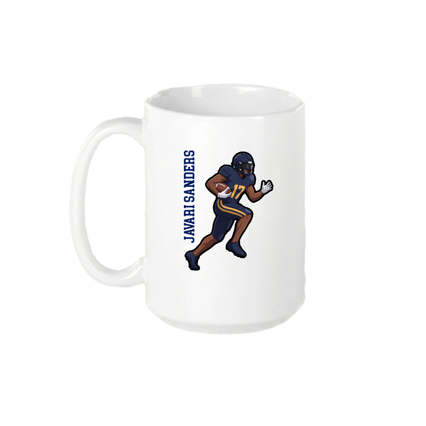 15oz Coffee Mug — Name Vertical in White