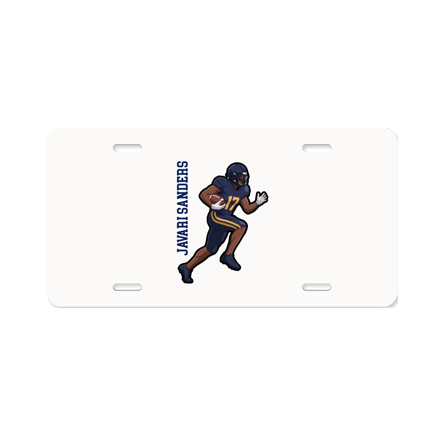 License Plate — Name Vertical in Classic