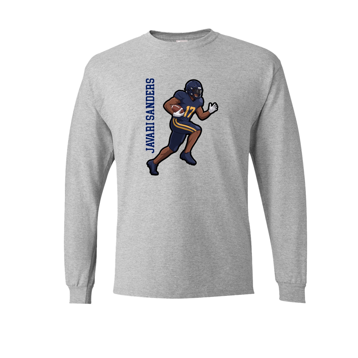 Long Sleeve Tee — Name Vertical in Grey