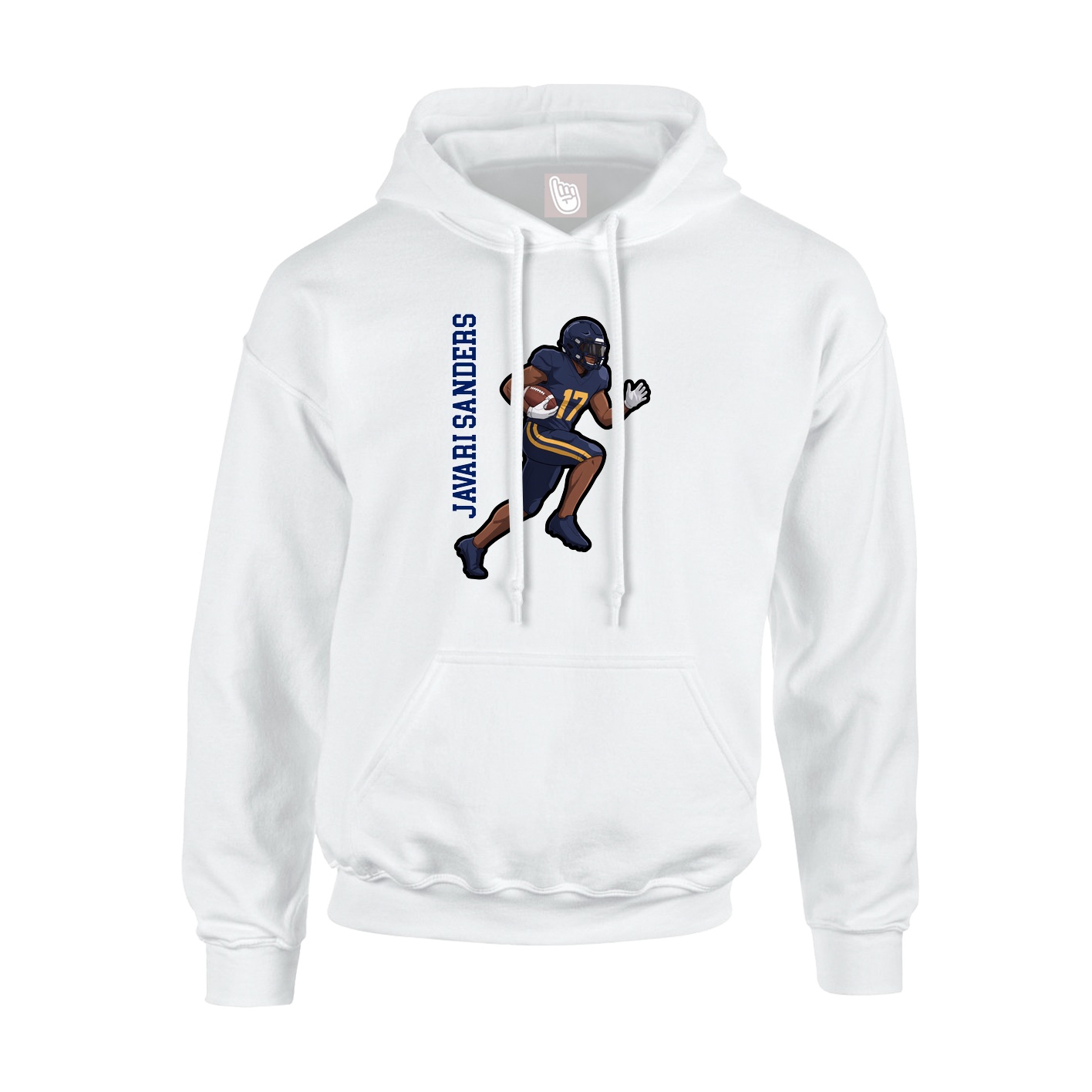 Youth Hoodie — Name Vertical in White