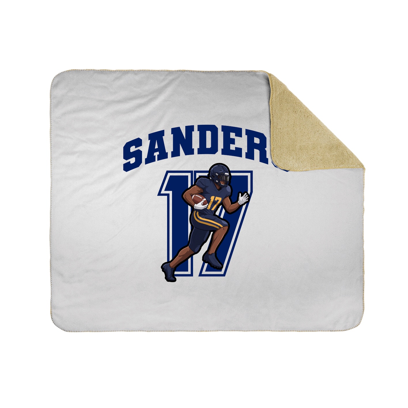 Throw Blanket — Number in White