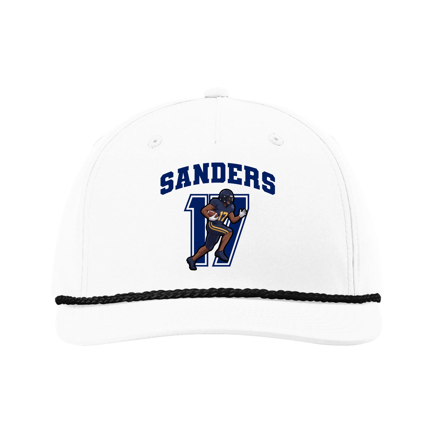 Five-Panel Classic Rope Cap — Number in White