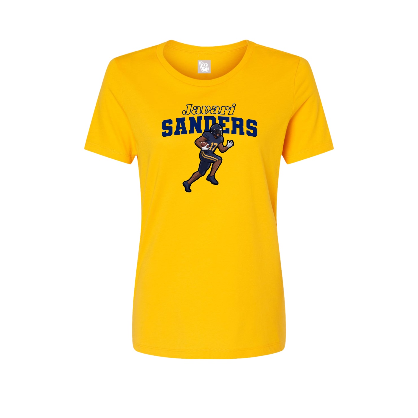 Fitted Women's Tee — Name Arch in Gold