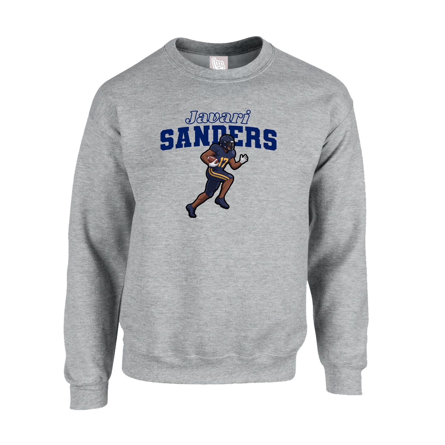 Fleece Crew — Name Arch in Grey