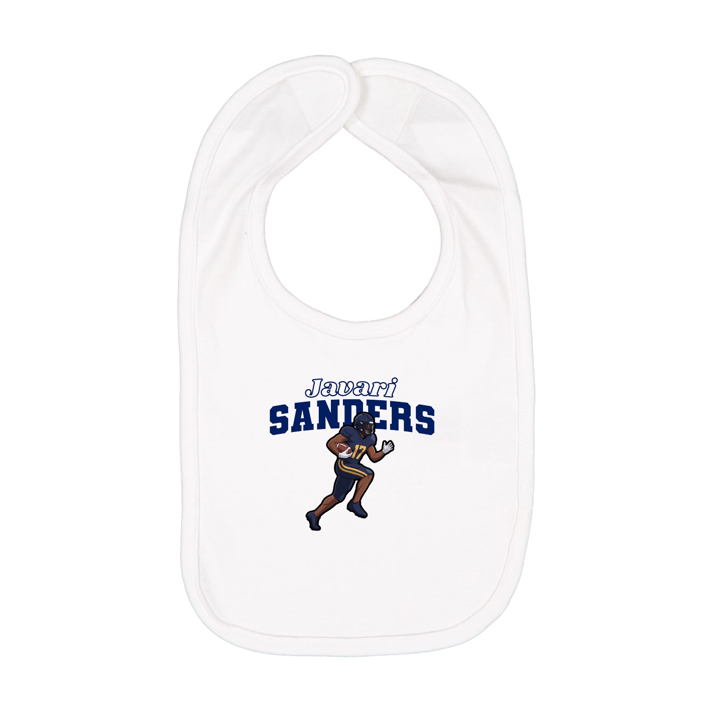 Infant Bib — Name Arch in White