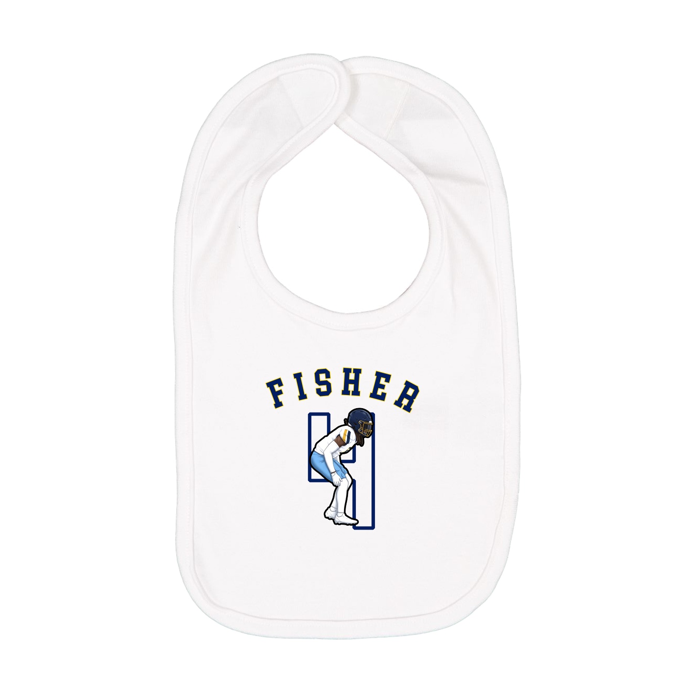 Infant Bib — Shirsey Arch in White