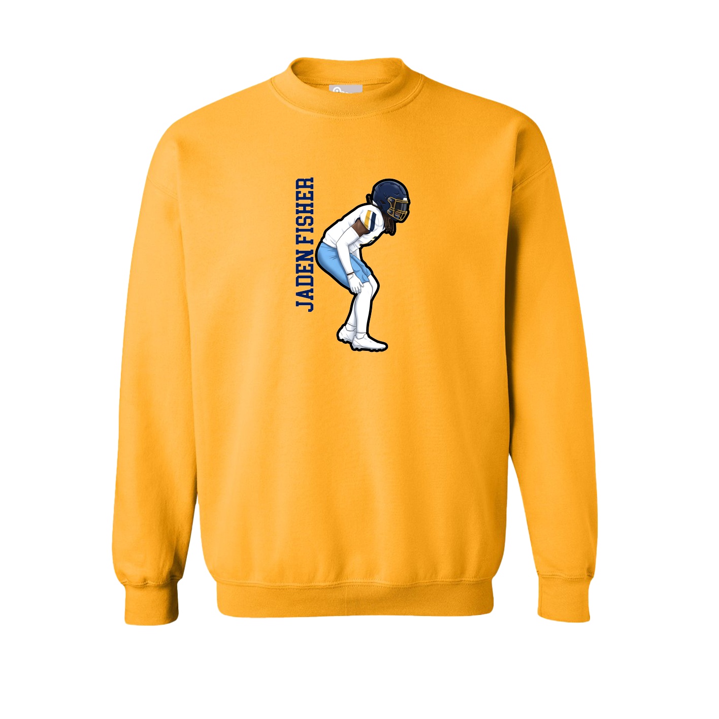 Fleece Crew — Name Vertical in Gold