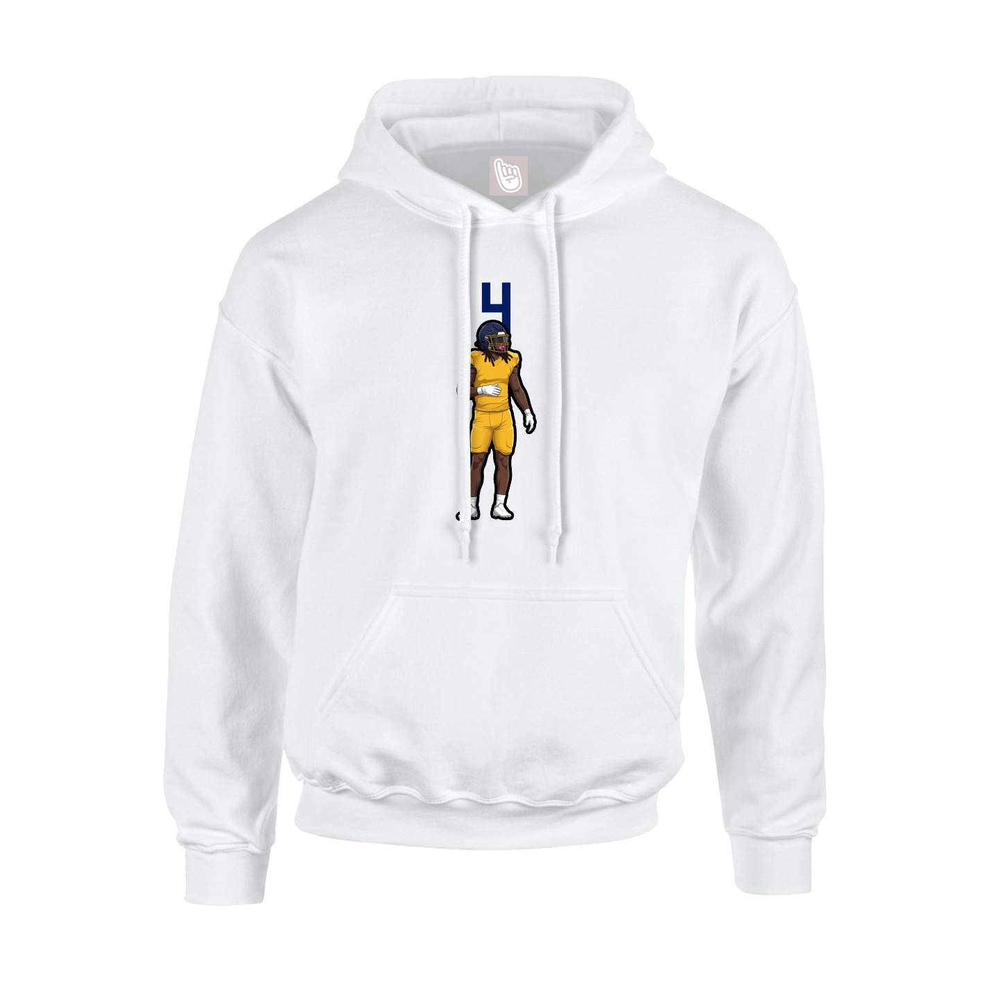 Youth Hoodie — Number Top in White