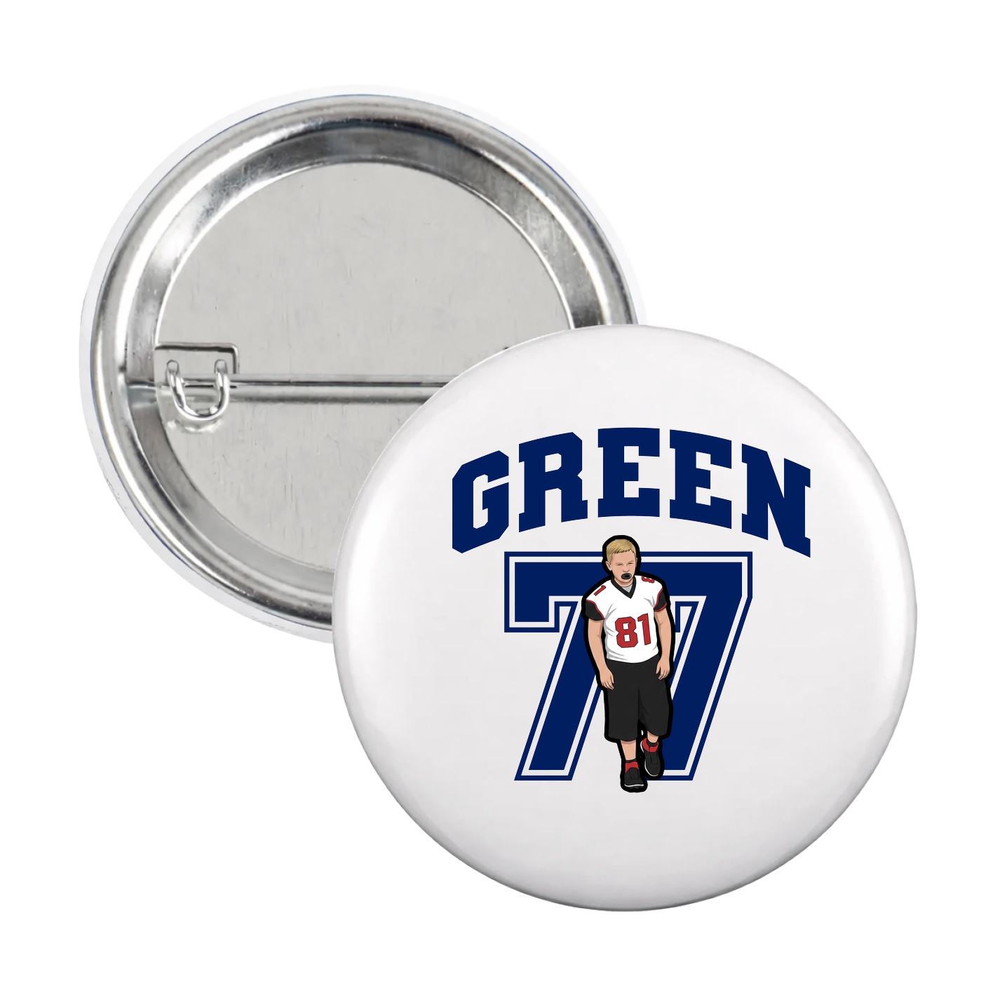 Game Day Button — Number in White