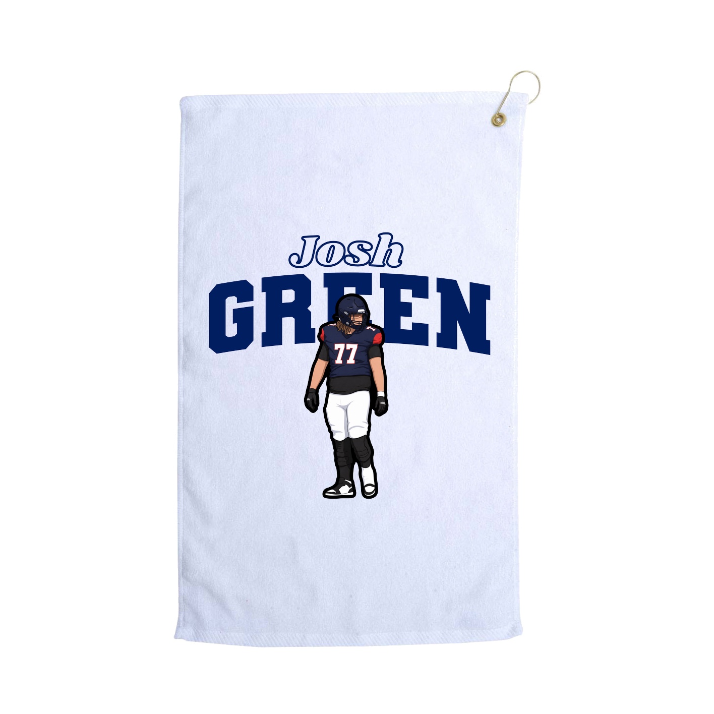 Golf Towel — Name Arch in White