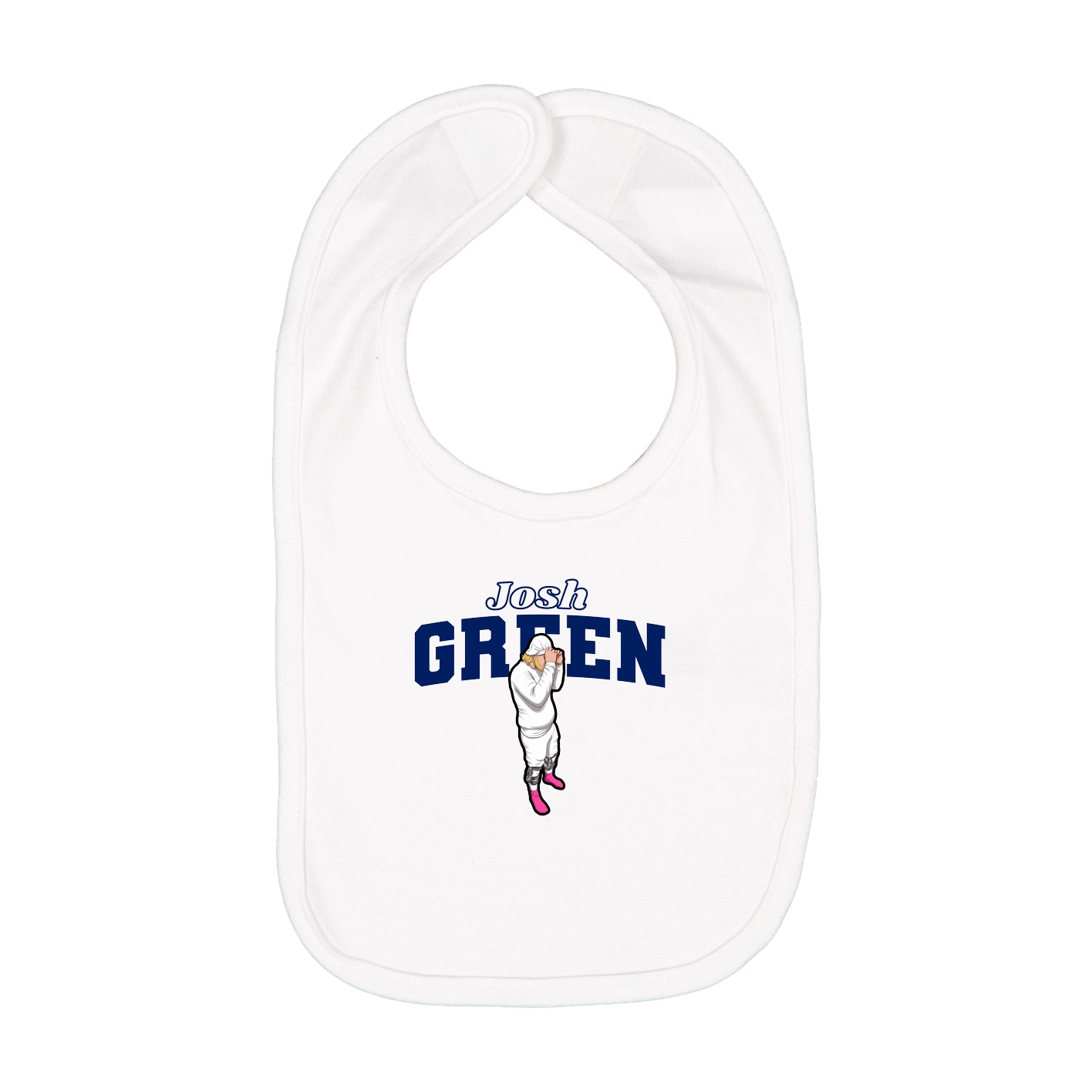 Infant Bib — Name Arch in White