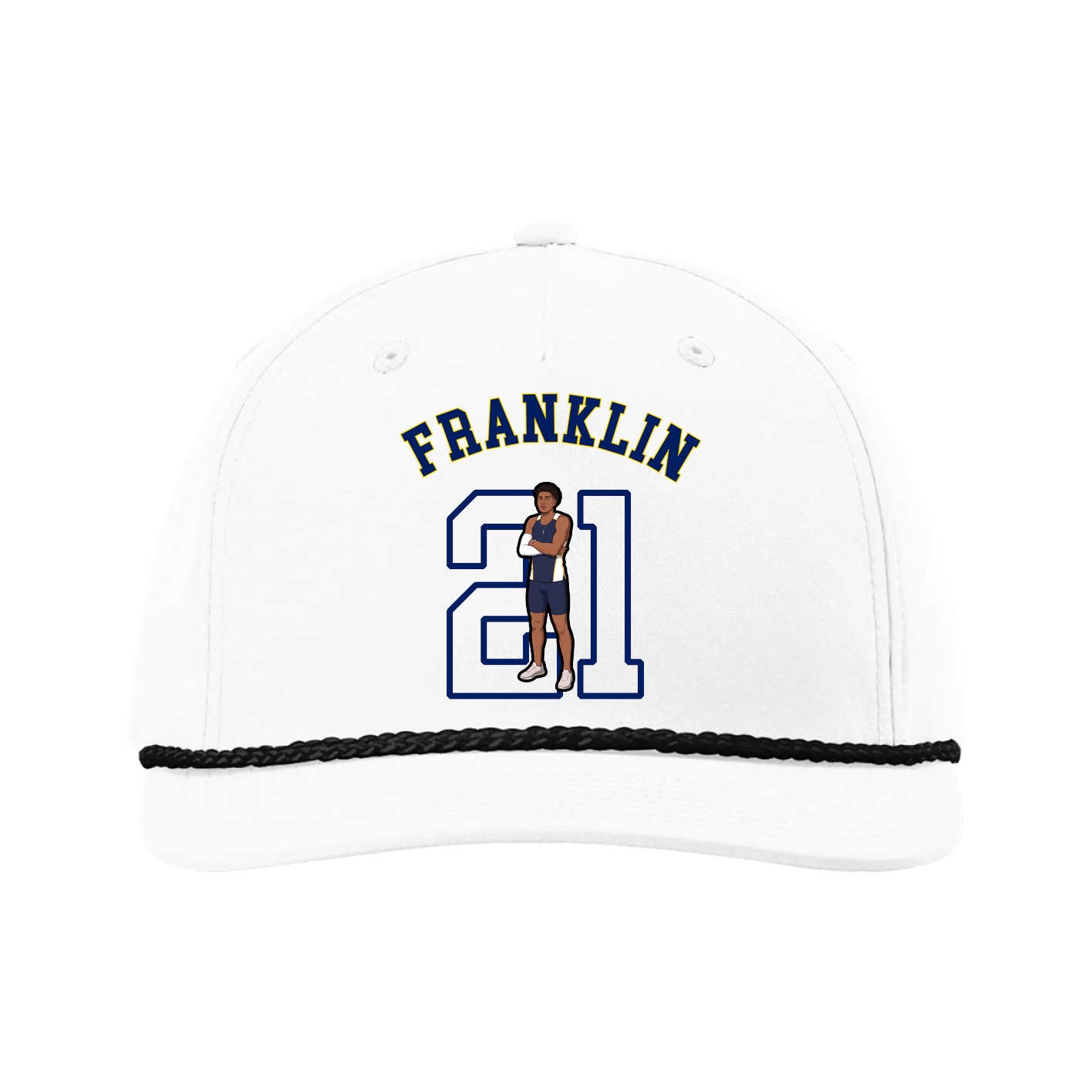 Five-Panel Classic Rope Cap — Shirsey Arch in White