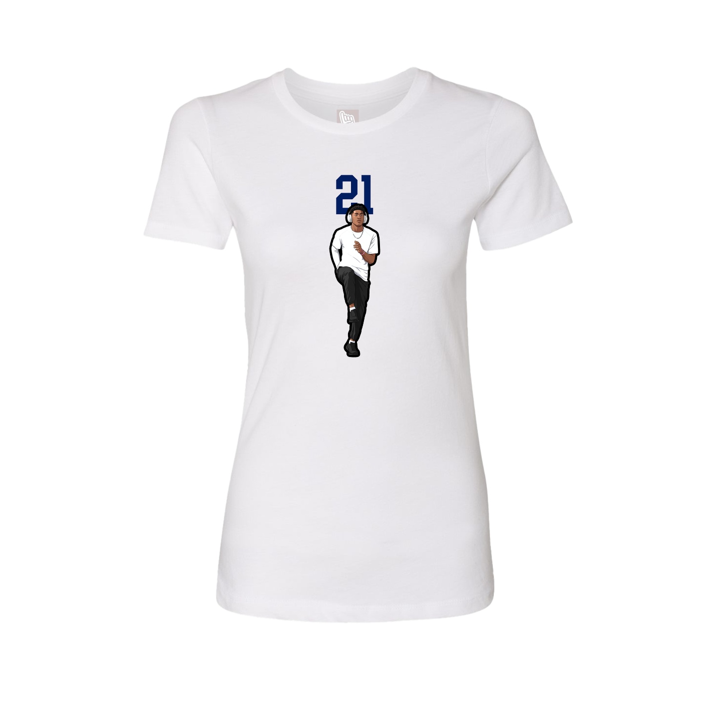 Fitted Women's Tee — Number Top in White