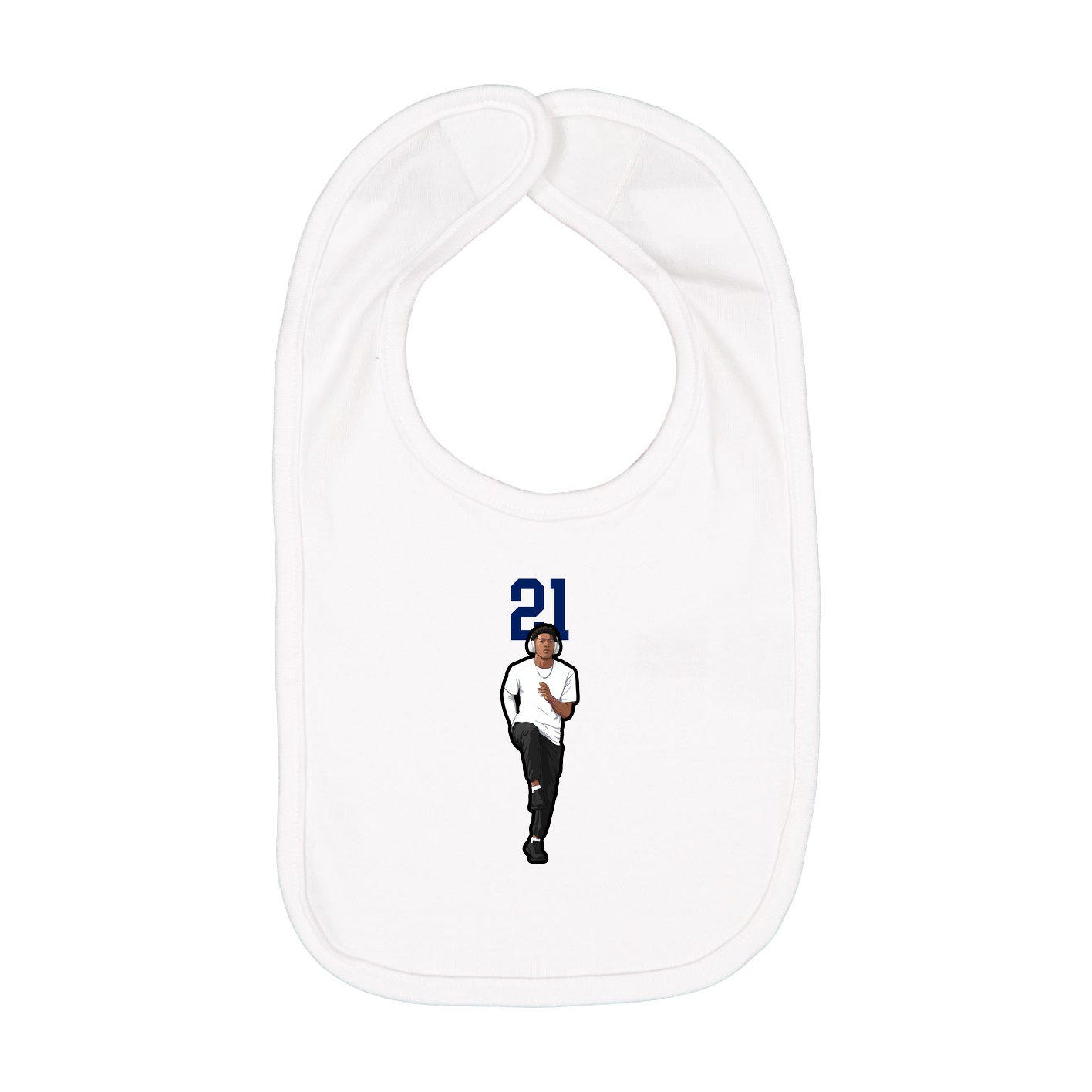Infant Bib — Number Top in White