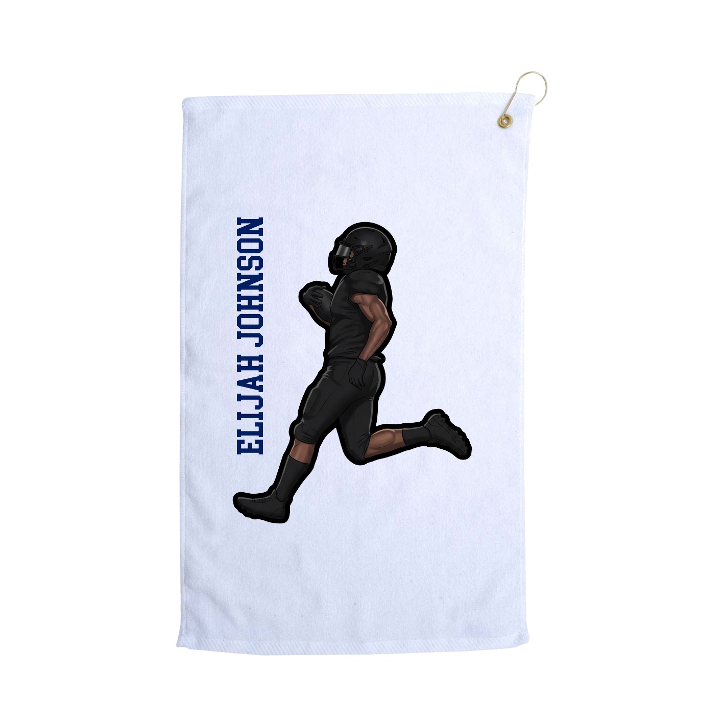 Golf Towel — Name Vertical in White