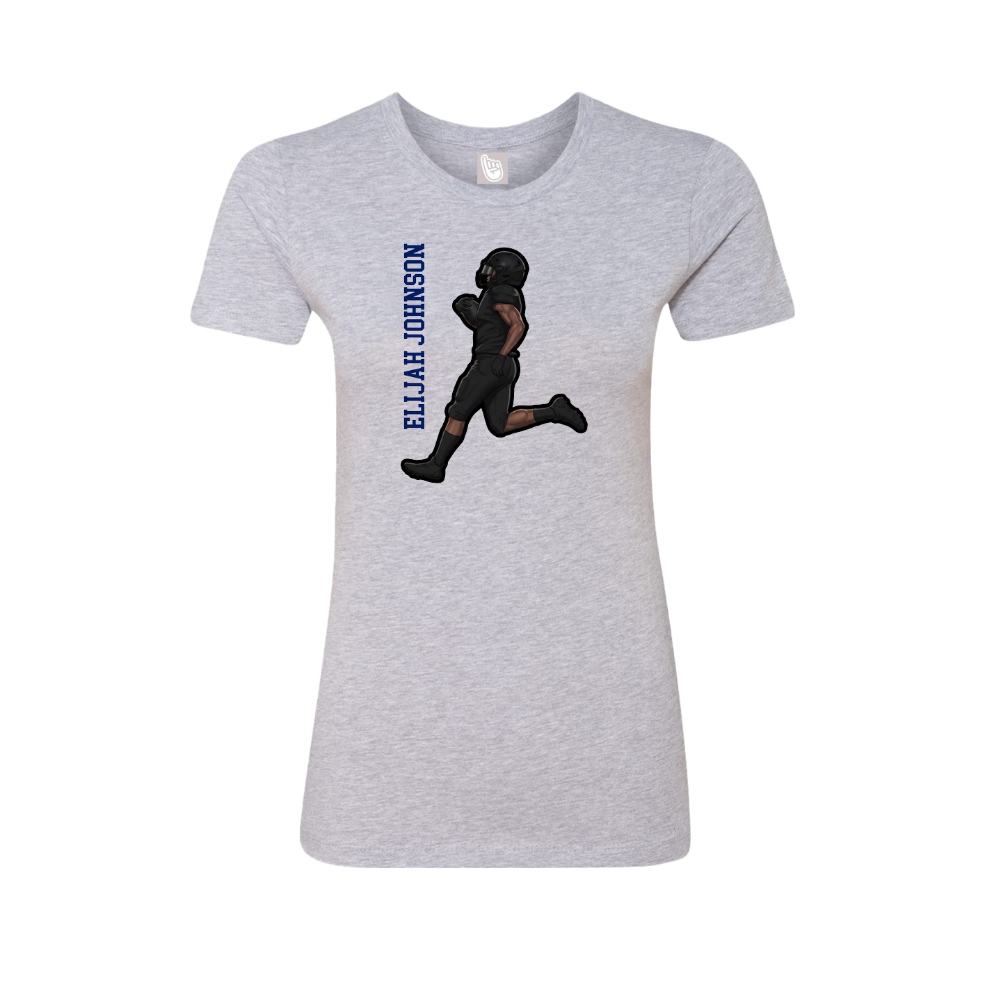 Womens Tee — Name Vertical in Grey