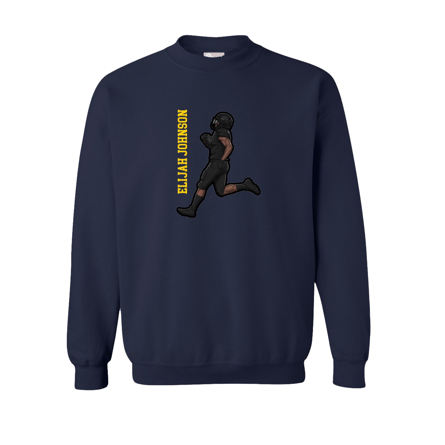 Fleece Crew — Name Vertical in Navy