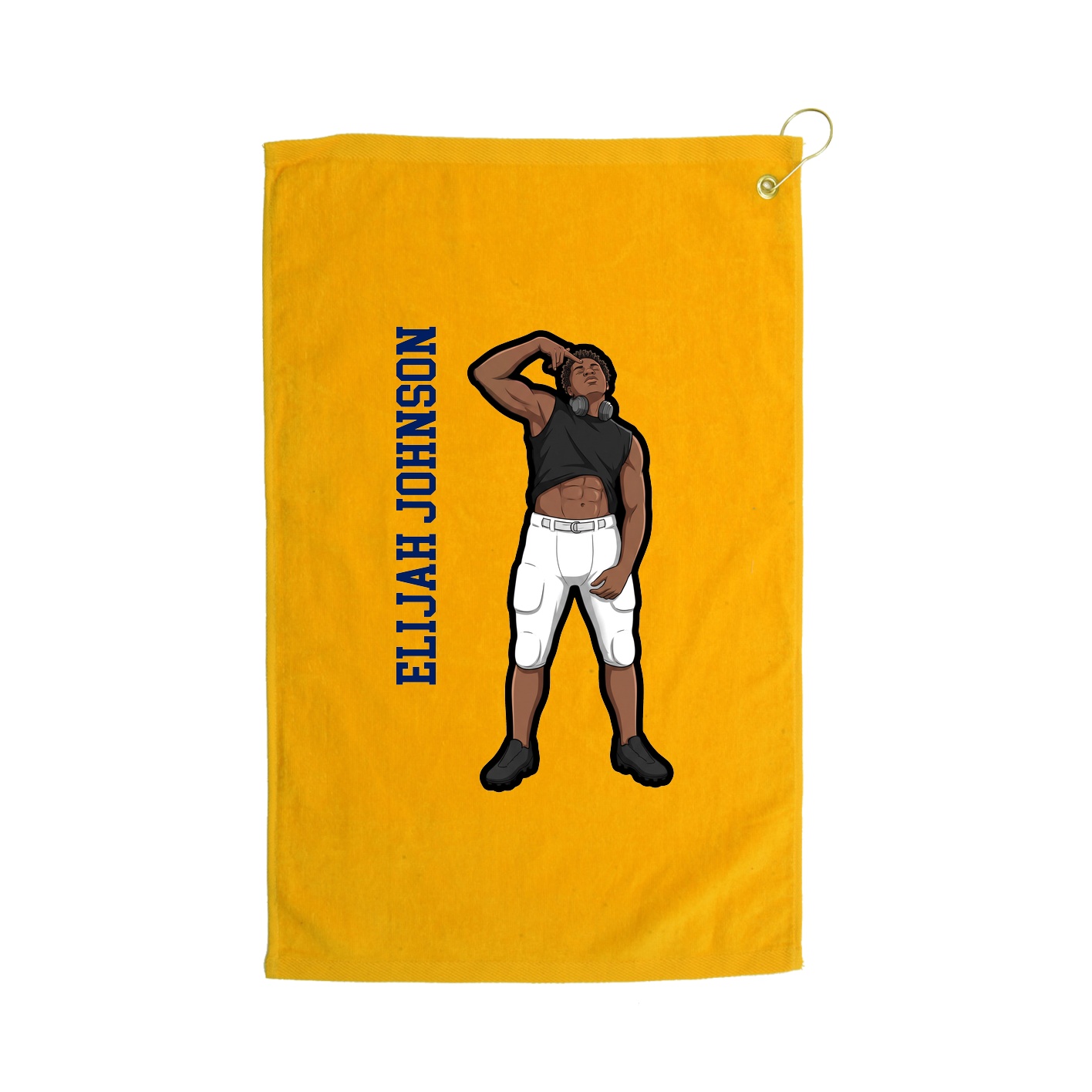 Golf Towel — Name Vertical in Gold