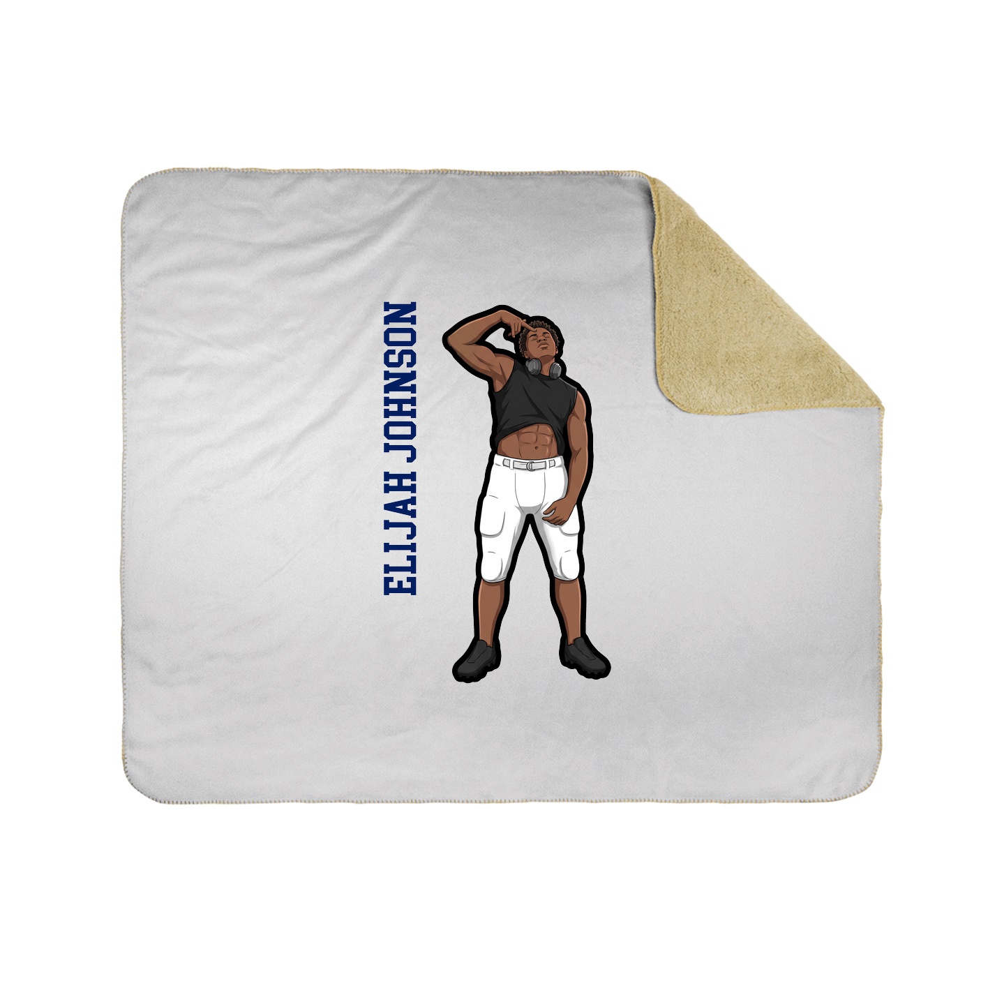 Throw Blanket — Name Vertical in White