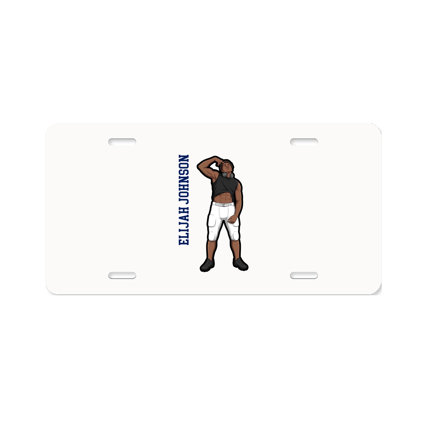 License Plate — Name Vertical in Classic