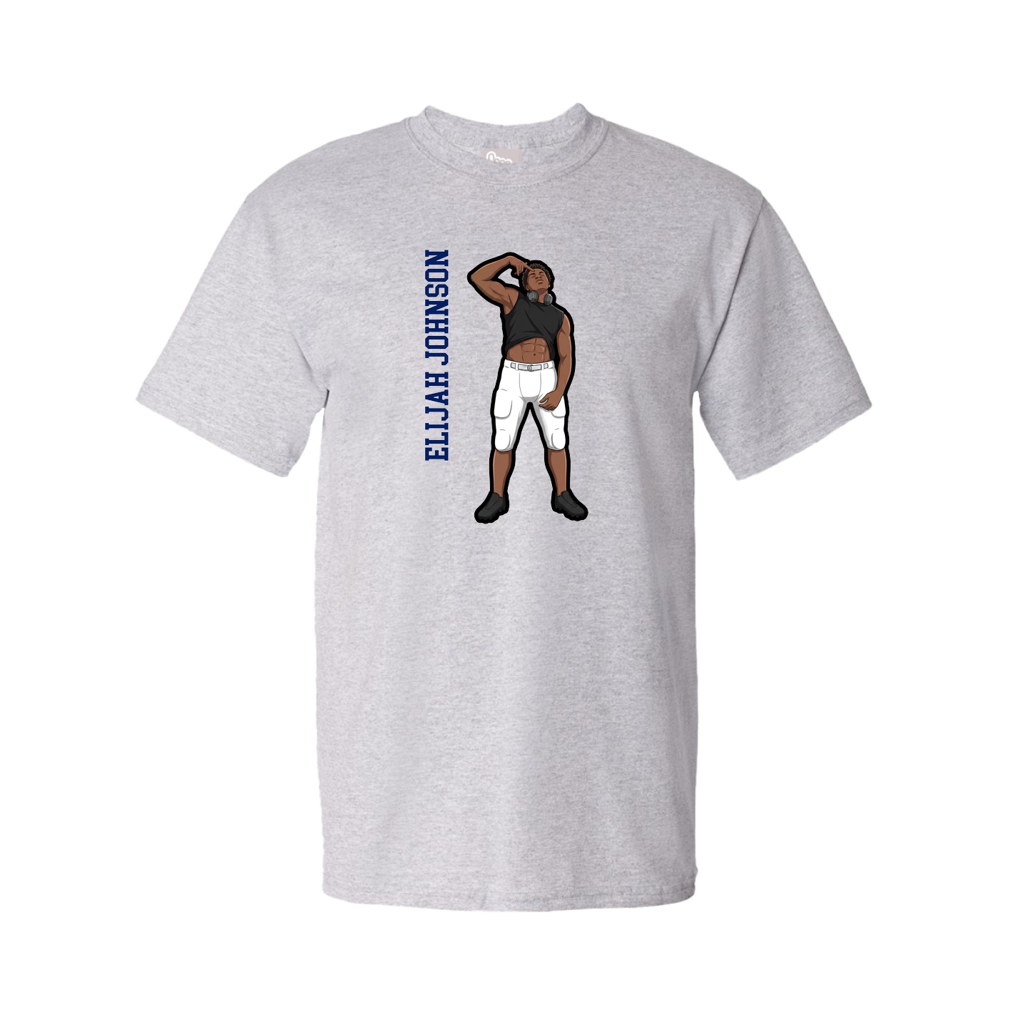 Youth Tee — Name Vertical in Grey