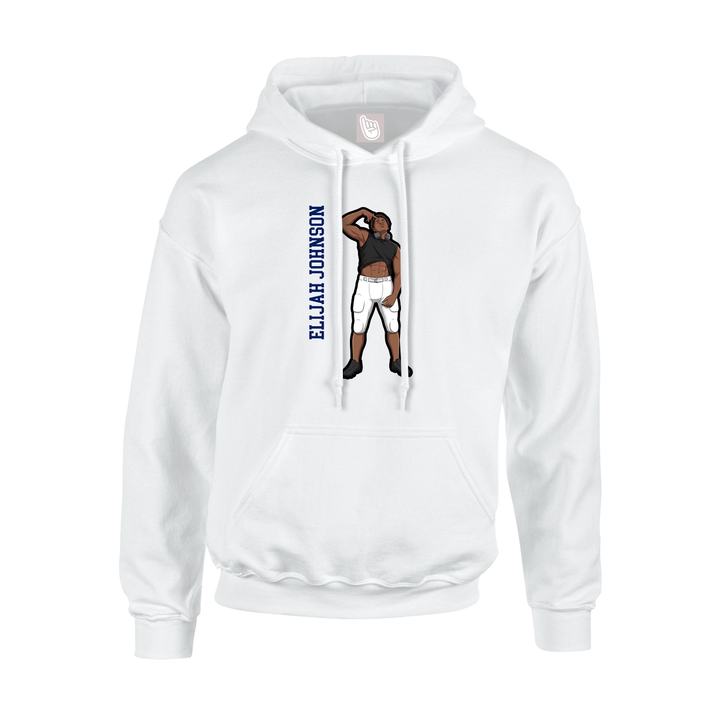 Youth Hoodie — Name Vertical in White