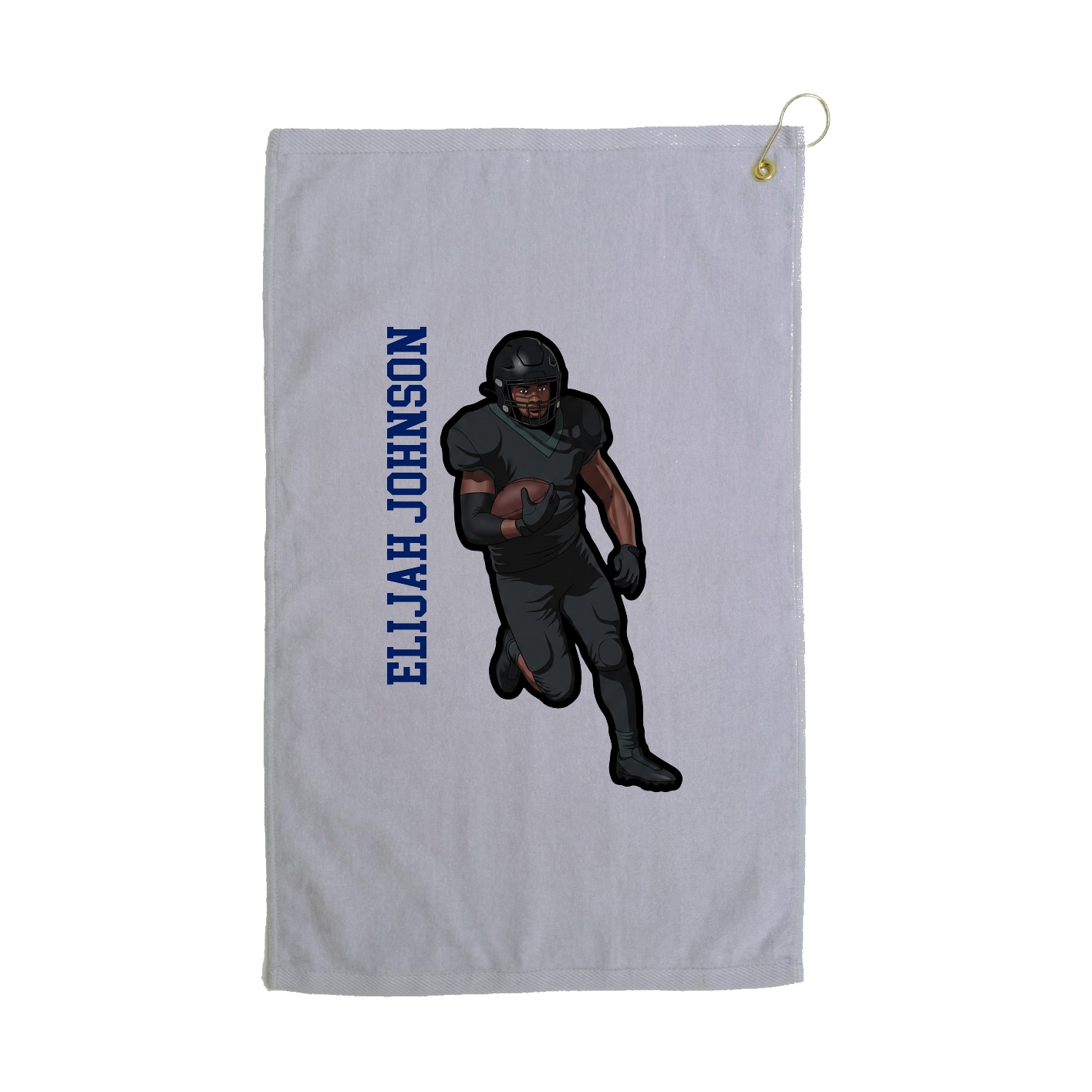 Golf Towel — Name Vertical in Grey